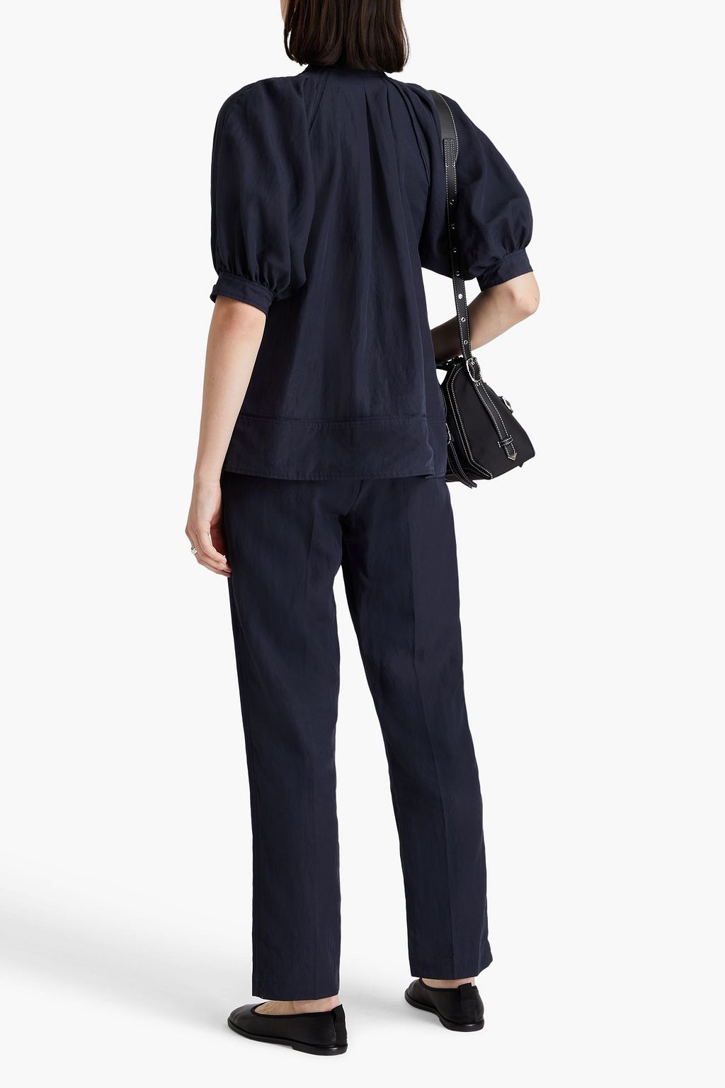 3.1 PHILLIP LIM بلوزة مصنوعة من مزيج التنسل مزينة بكسرات