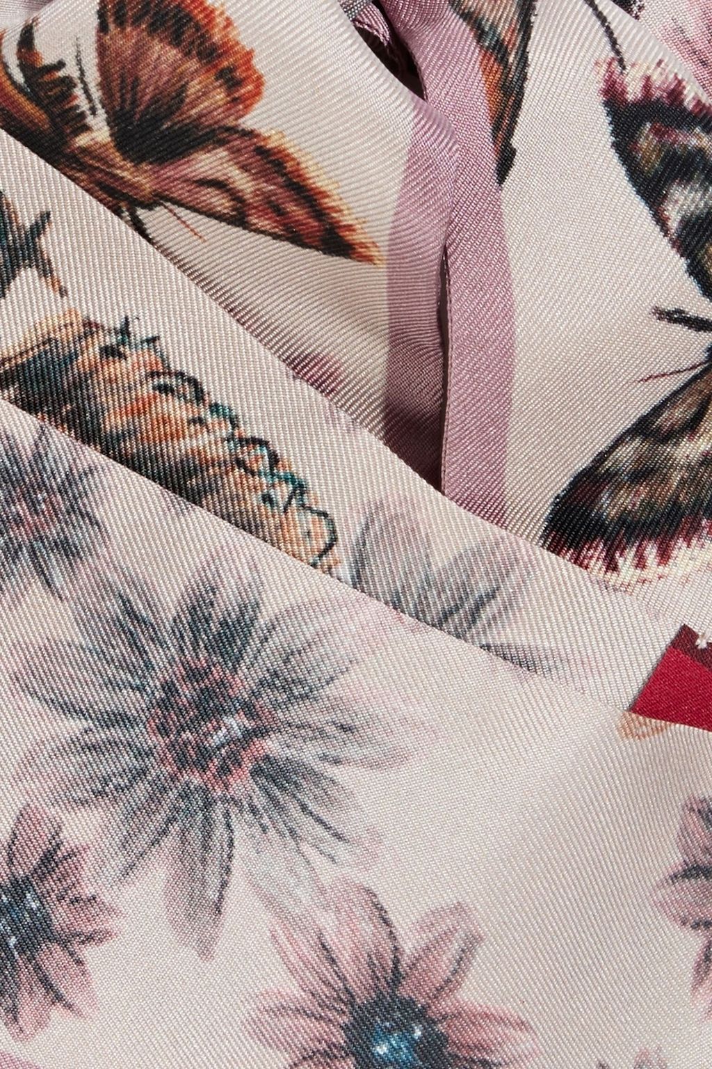VALENTINO GARAVANI Floral-print silk-twill scarf