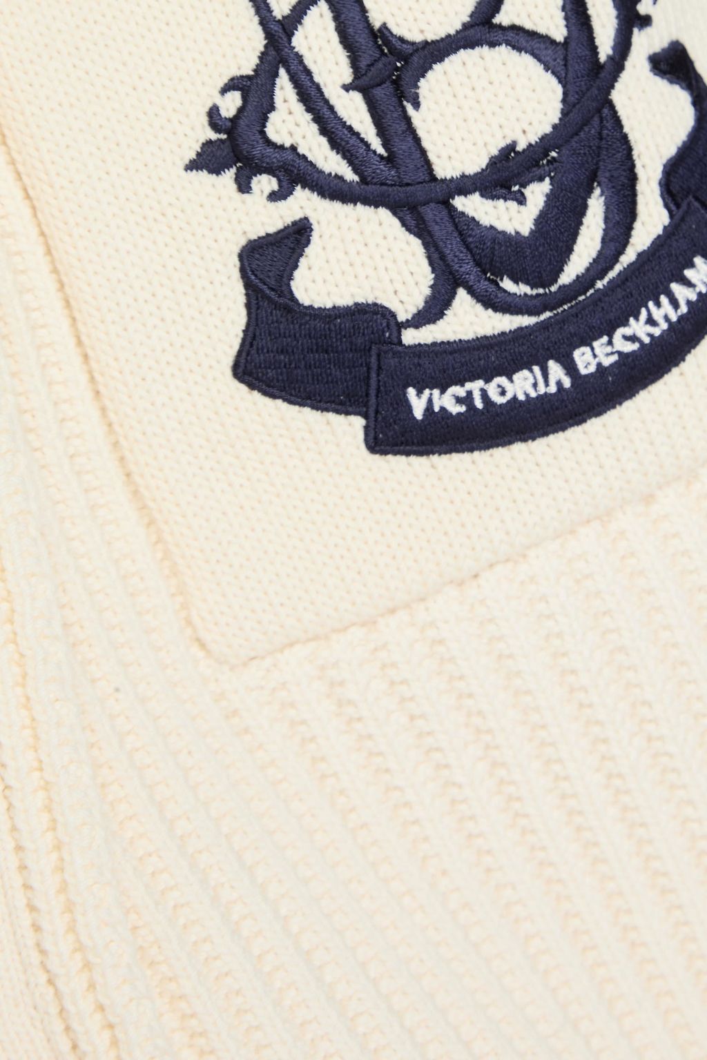 VICTORIA BECKHAM Cardigan aus einer gerippten Baumwollmischung mit Stickereien