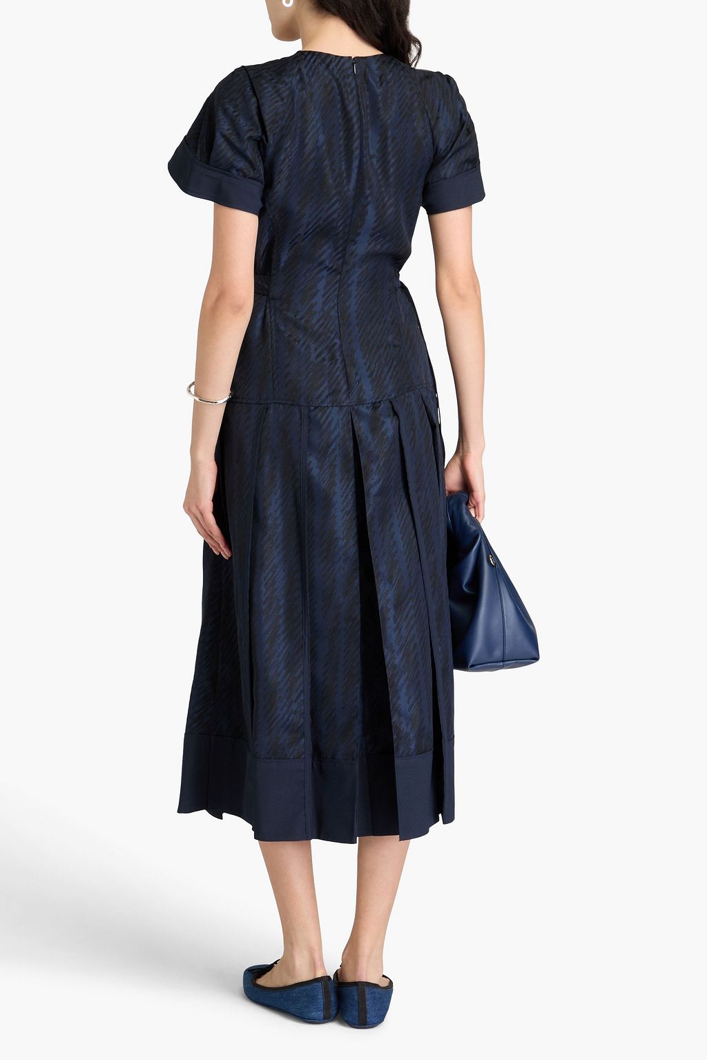 3.1 PHILLIP LIM فستان متوسط الطول من الجاكار مزيّن بكسرات