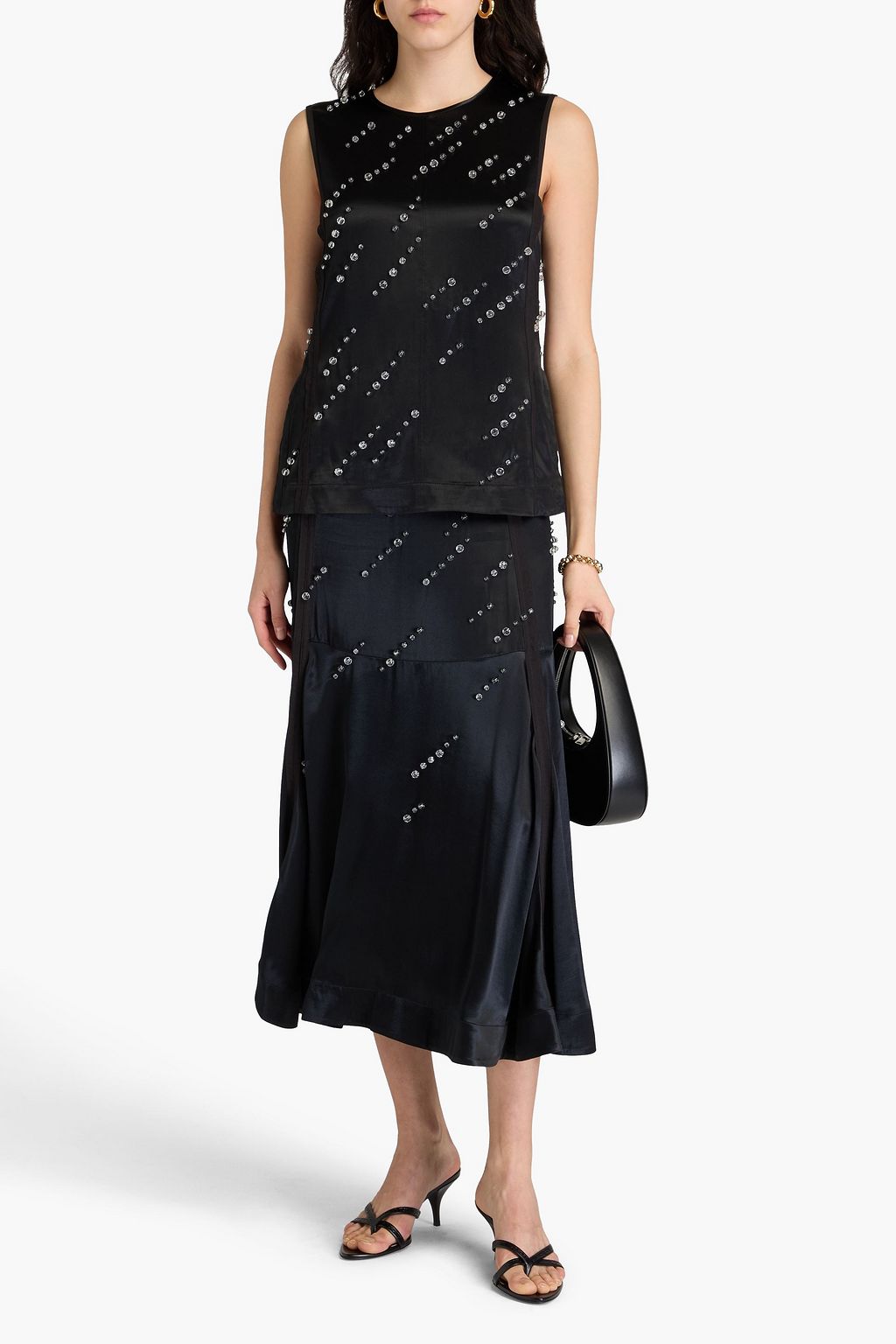 3.1 PHILLIP LIM بلوزة من الساتان مزيّنة بالخرز