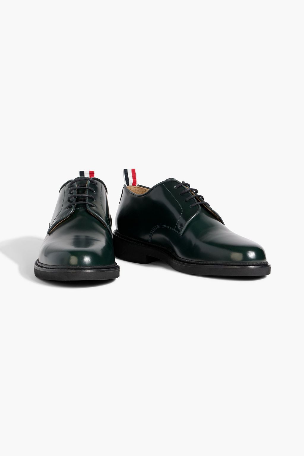 THOM BROWNE Glossed-leather derby shoes