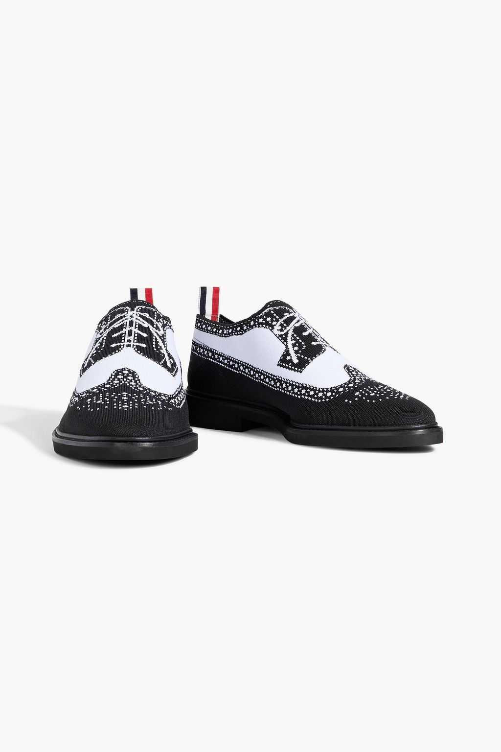 THOM BROWNE Jacquard-knit derby shoes