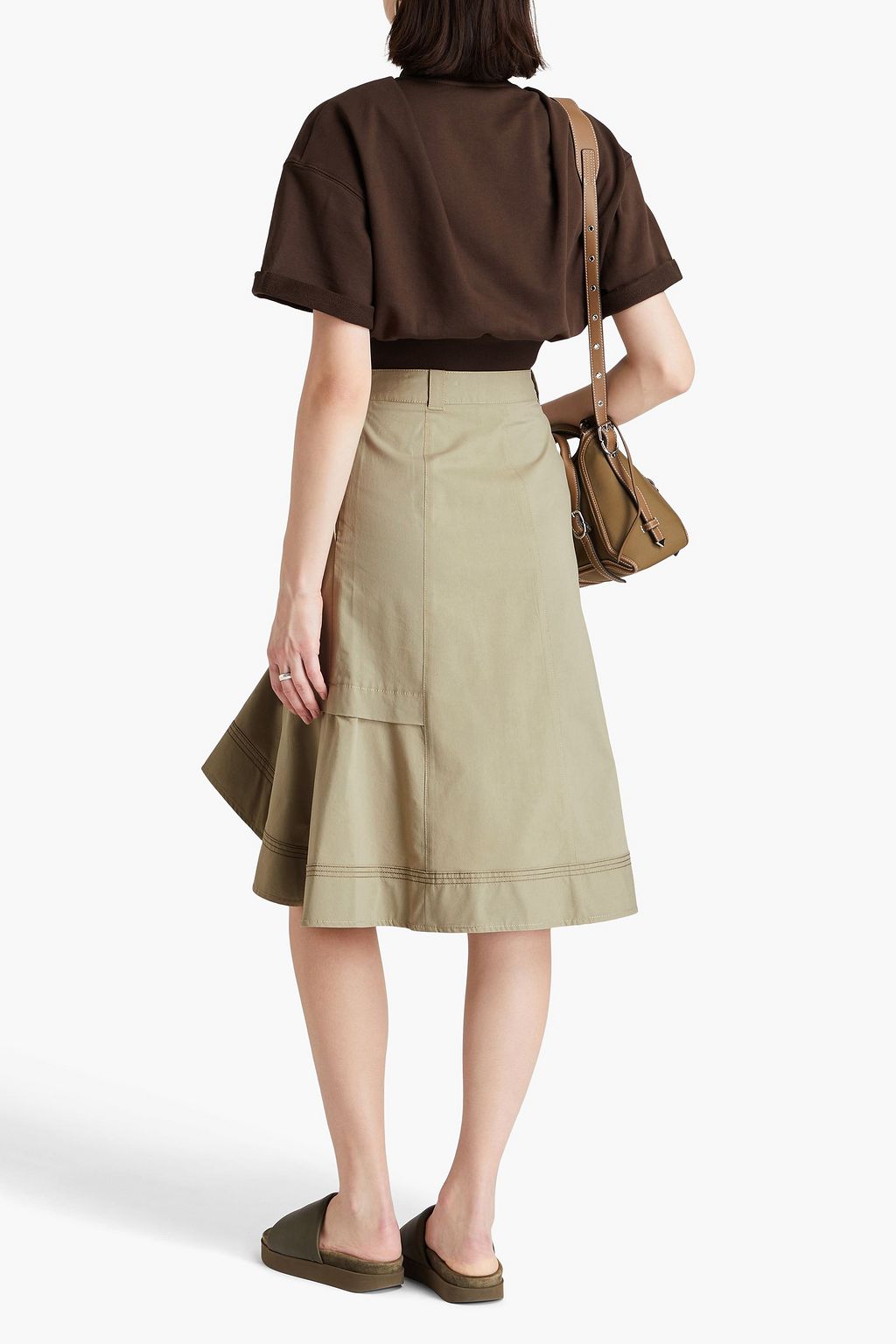 3.1 PHILLIP LIM تنورة بقصّة غير متماثلة من مزيج من القطن