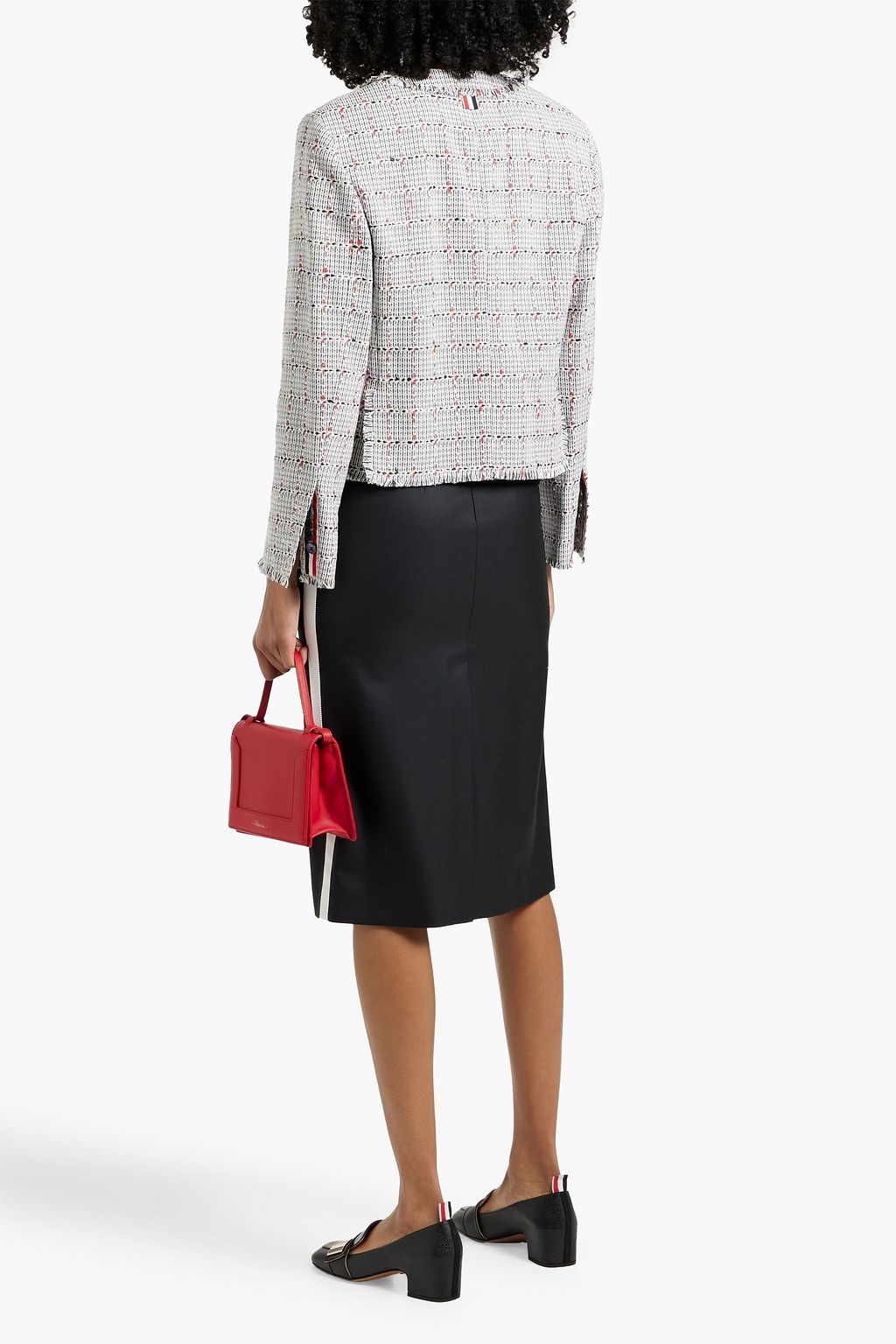 THOM BROWNE Wool-twill pencil skirt