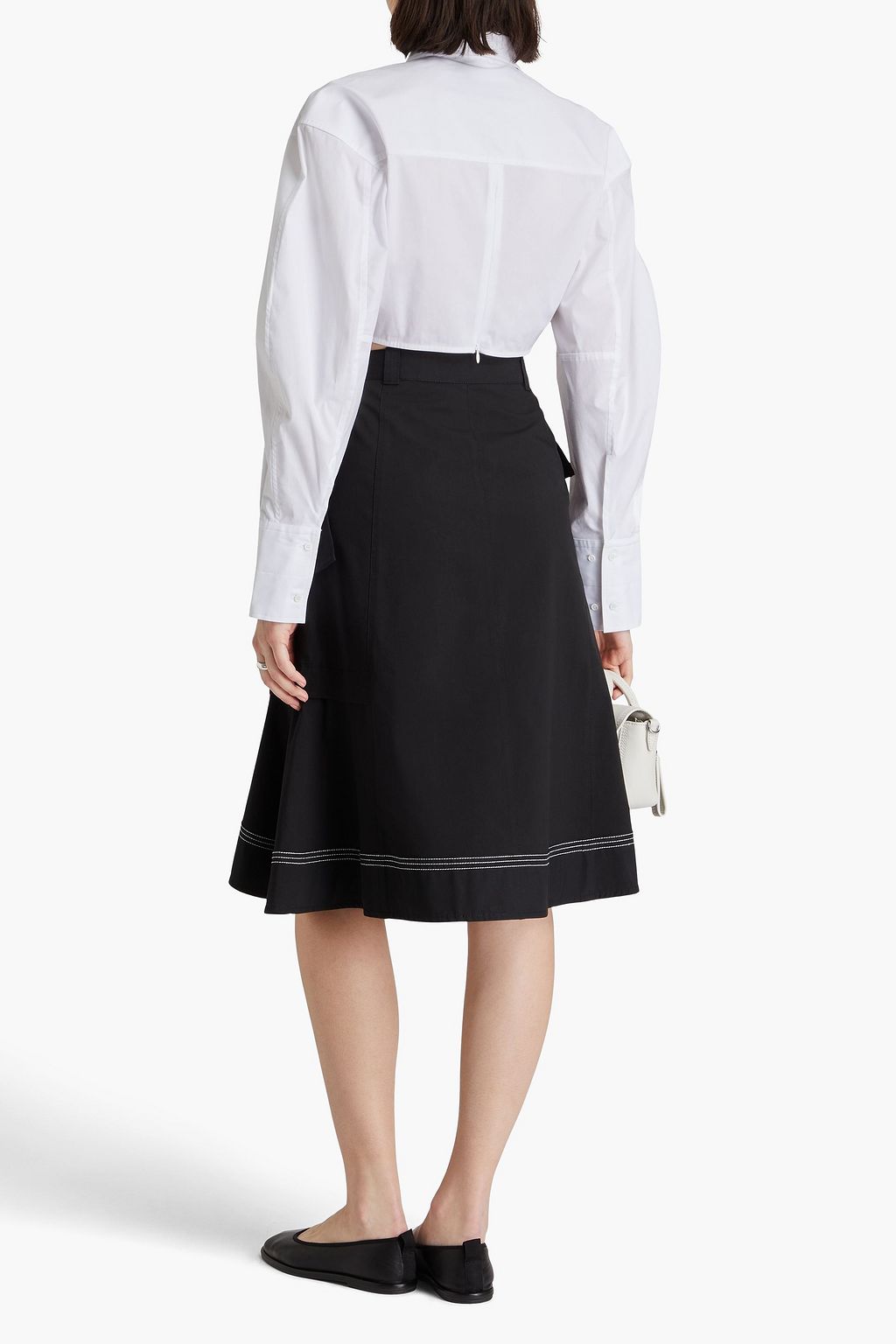 3.1 PHILLIP LIM تنورة بقصّة غير متماثلة من مزيج من القطن