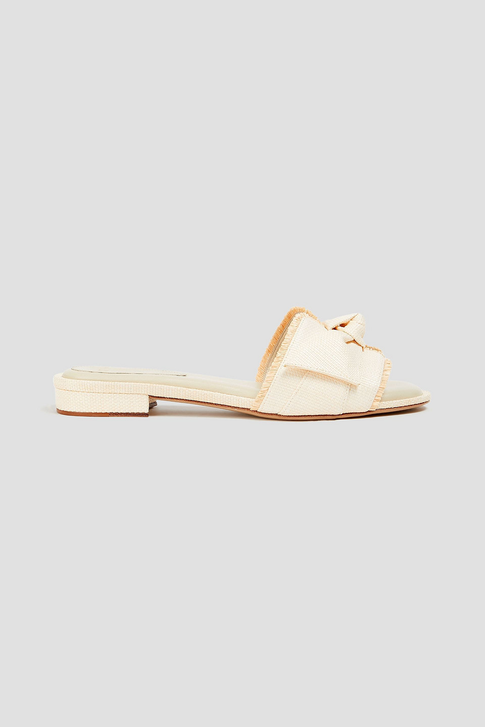 Alexandre Birman Maxi Clarita Bow-detailed Raffia Sandals In Ivory
