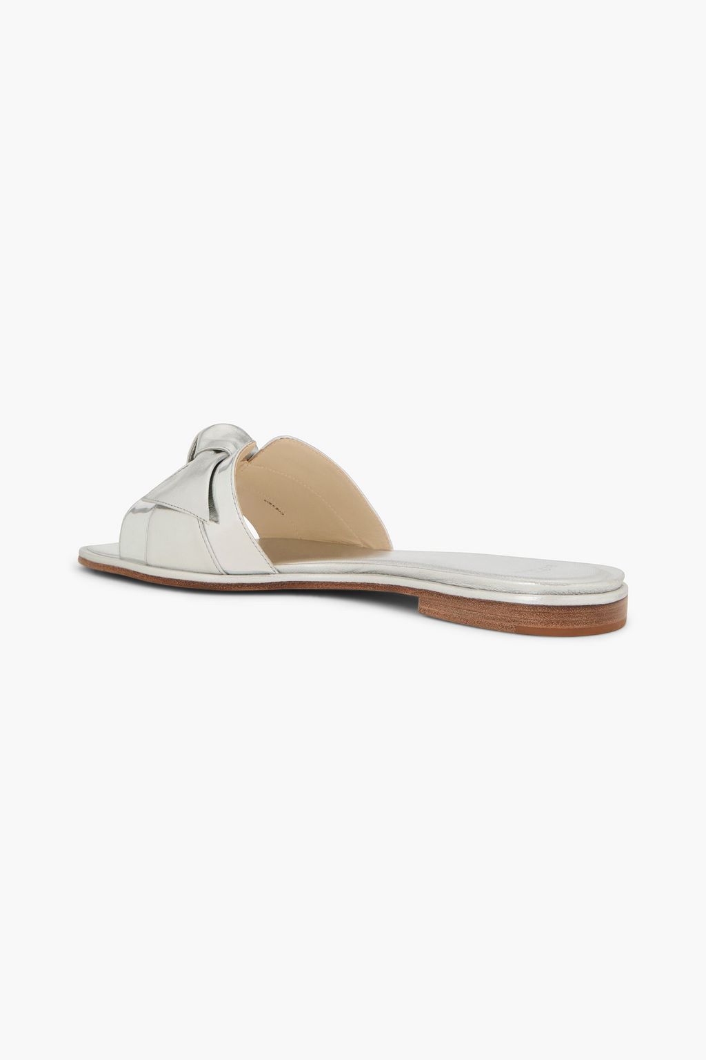 ALEXANDRE BIRMAN Clarita レザー スライドサンダル リボン付き メタリック