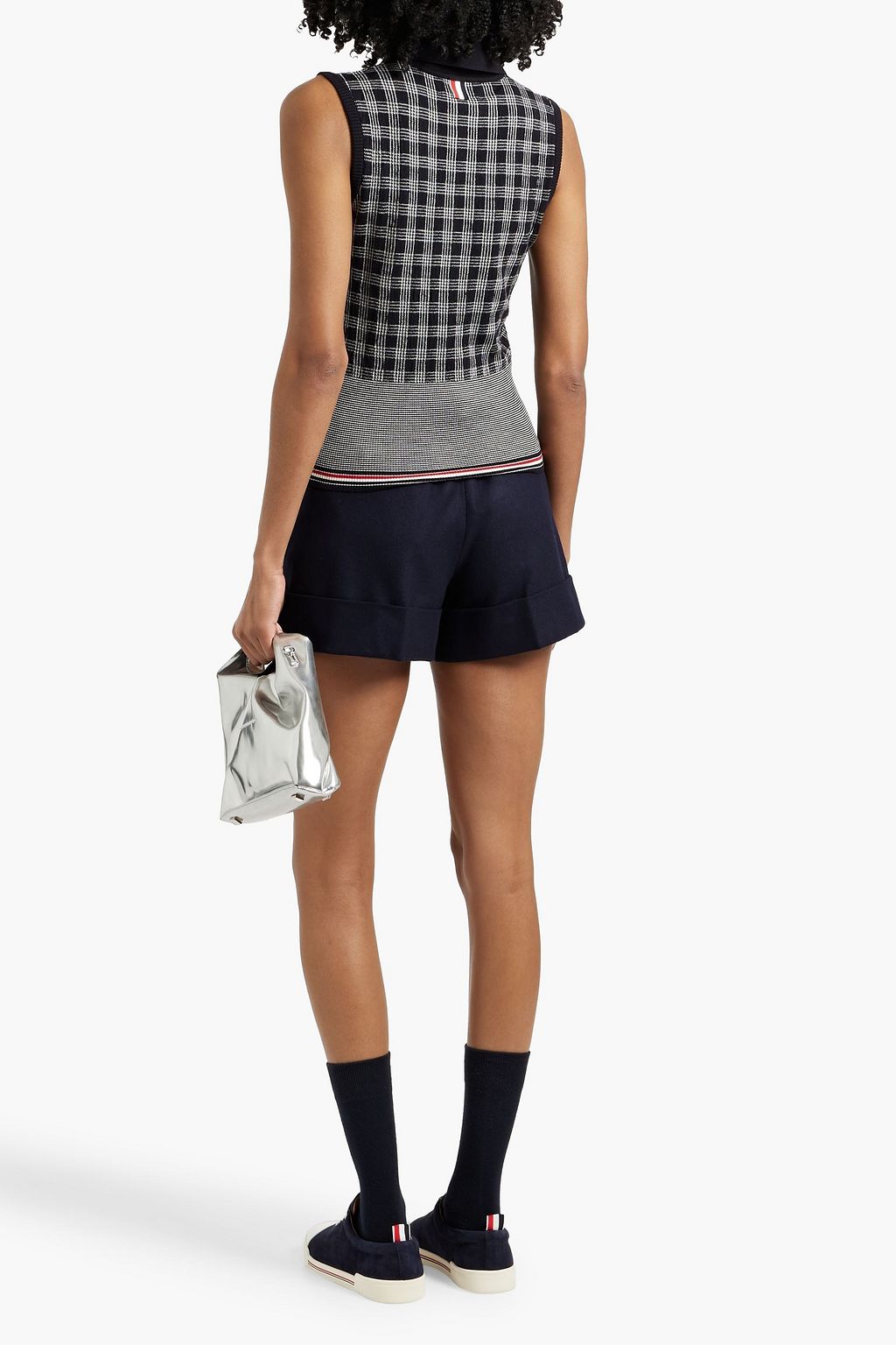 THOM BROWNE Checked merino wool top