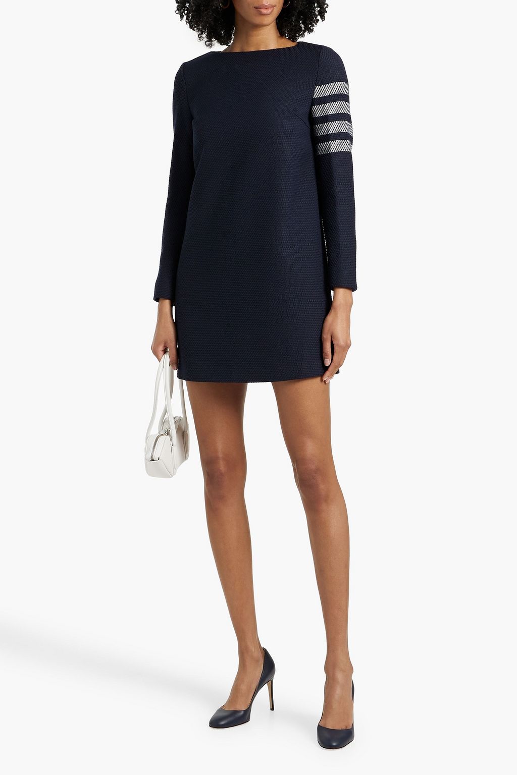 THOM BROWNE Striped tweed mini dress