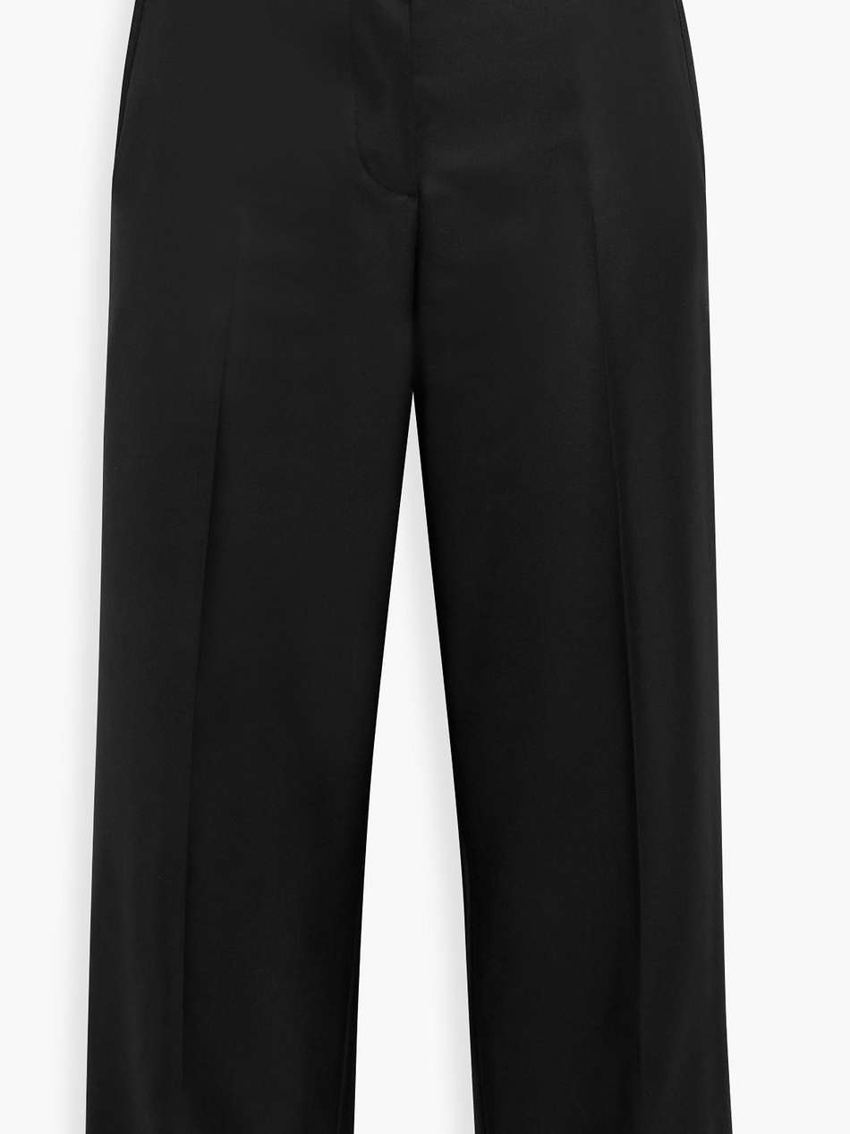 cropped wool-twill straight-leg pants