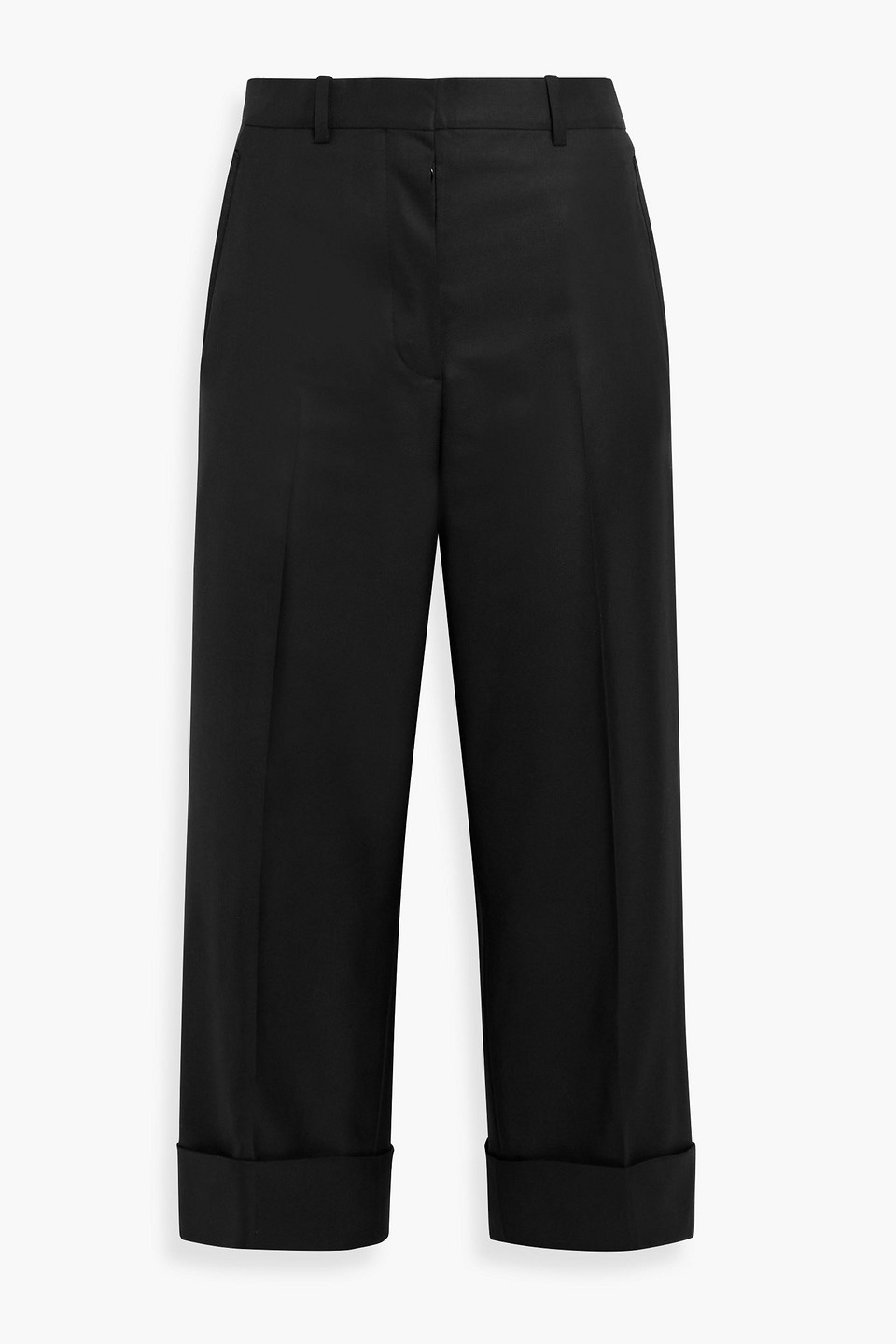 Thom Browne Cropped Wool-twill Straight-leg Pants In Black