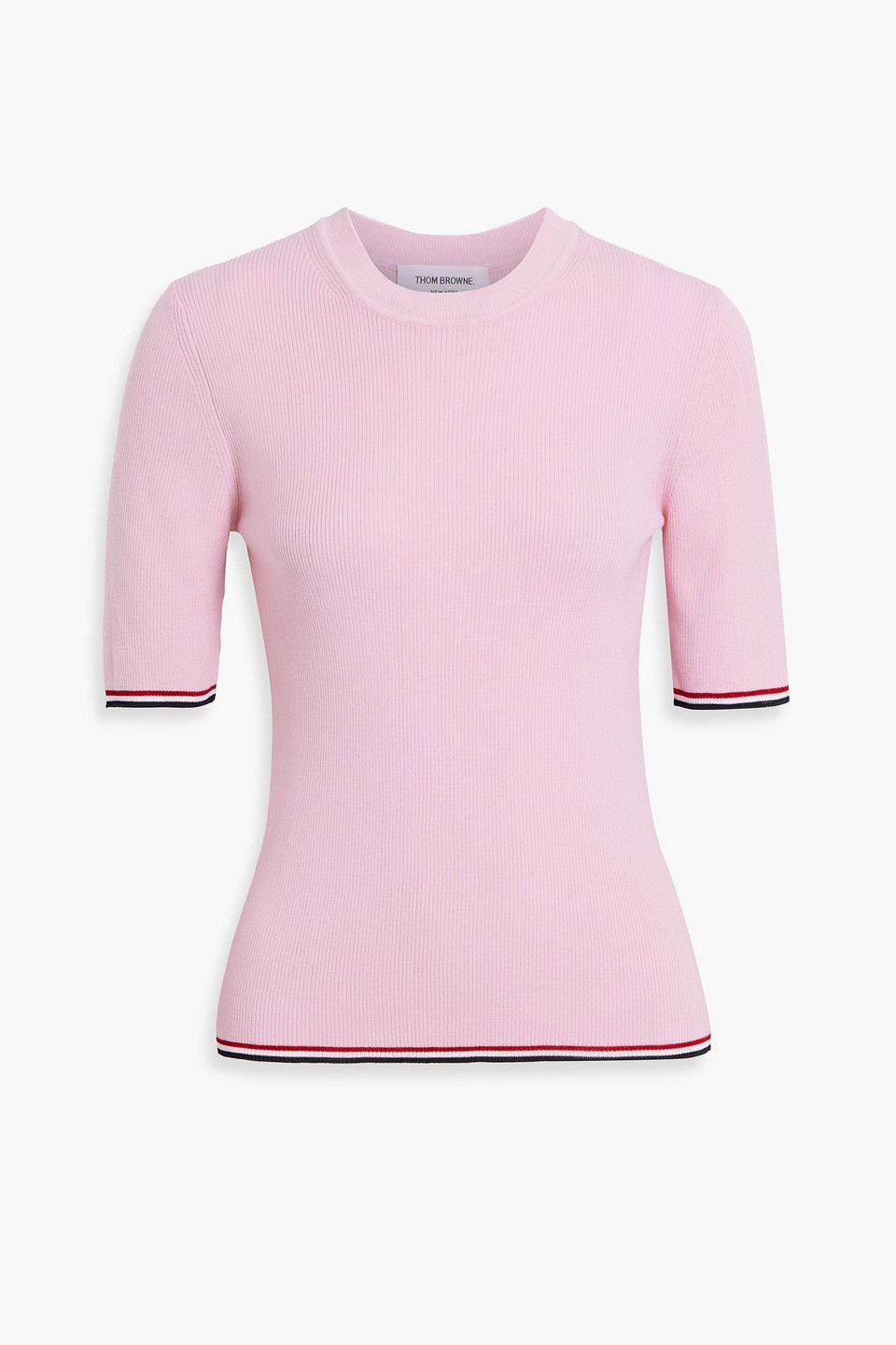 Thom Browne Ribbed Wool-blend Top In Pink