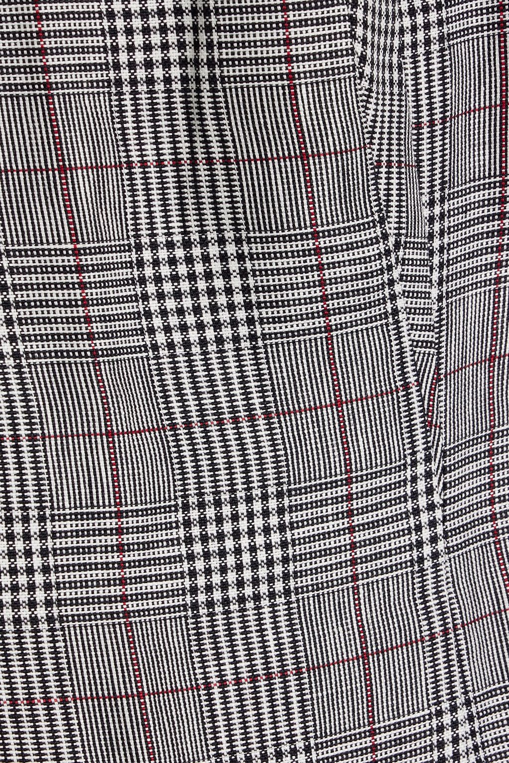 THOM BROWNE Frayed Prince of Wales checked linen-tweed midi dress
