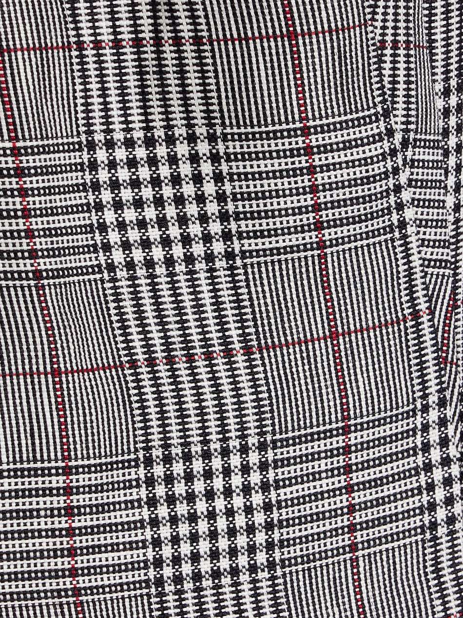 frayed prince of wales checked linen-tweed midi dress