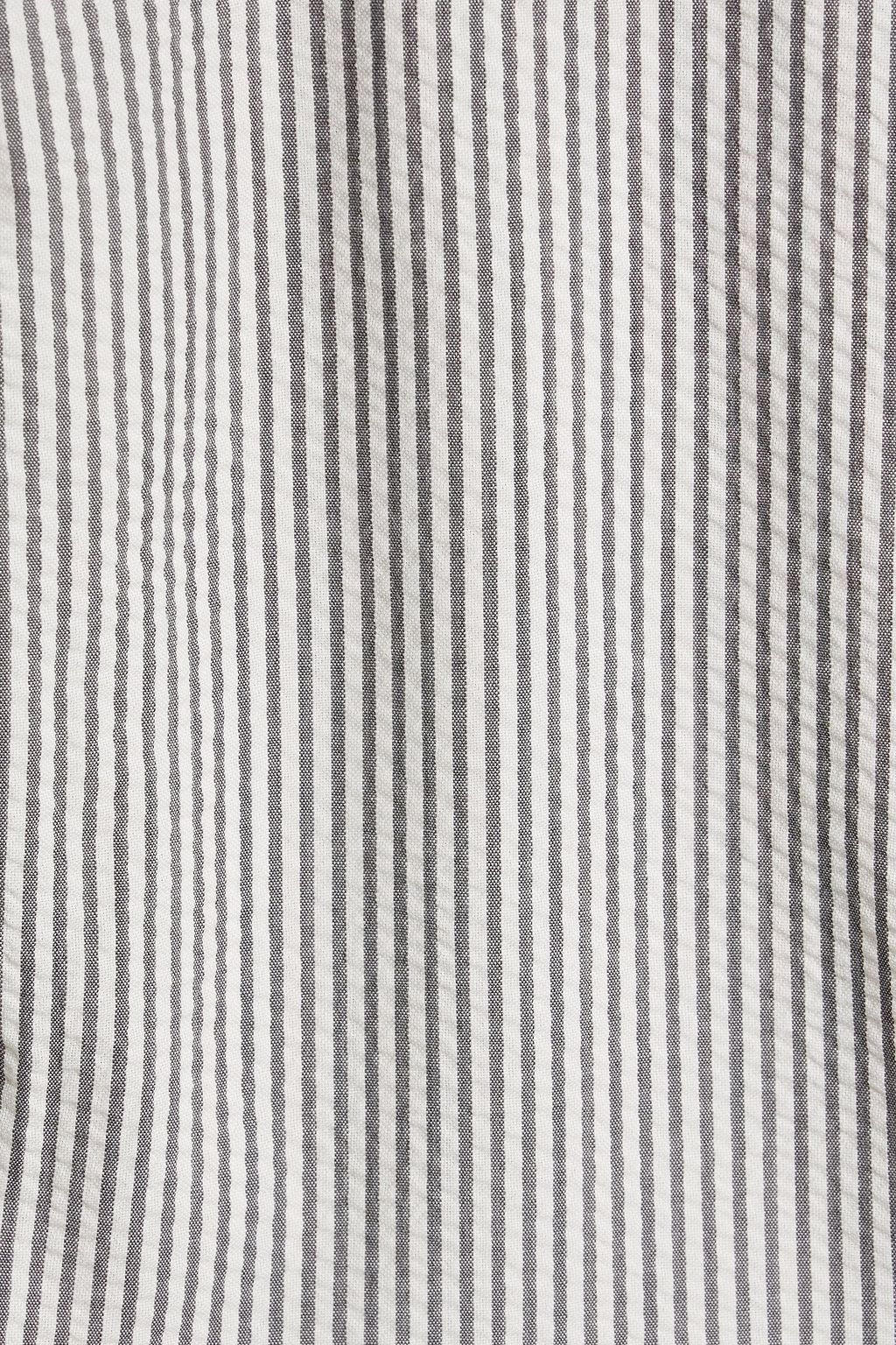 THOM BROWNE Striped wool-seersucker midi dress