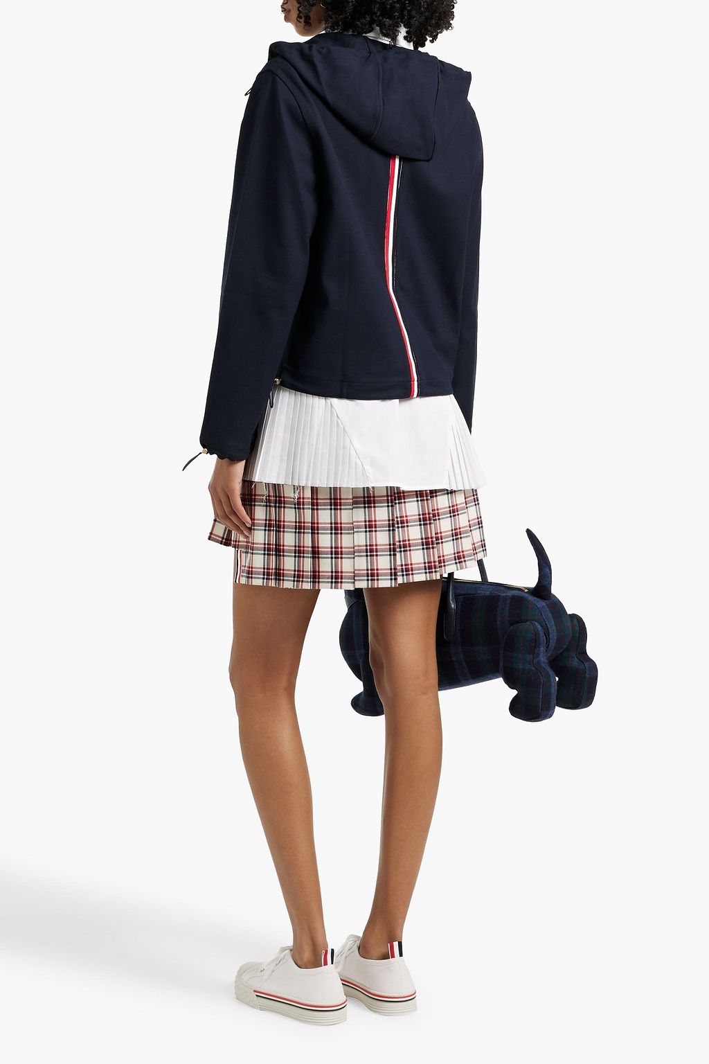 THOM BROWNE Striped cotton-jersey hoodie
