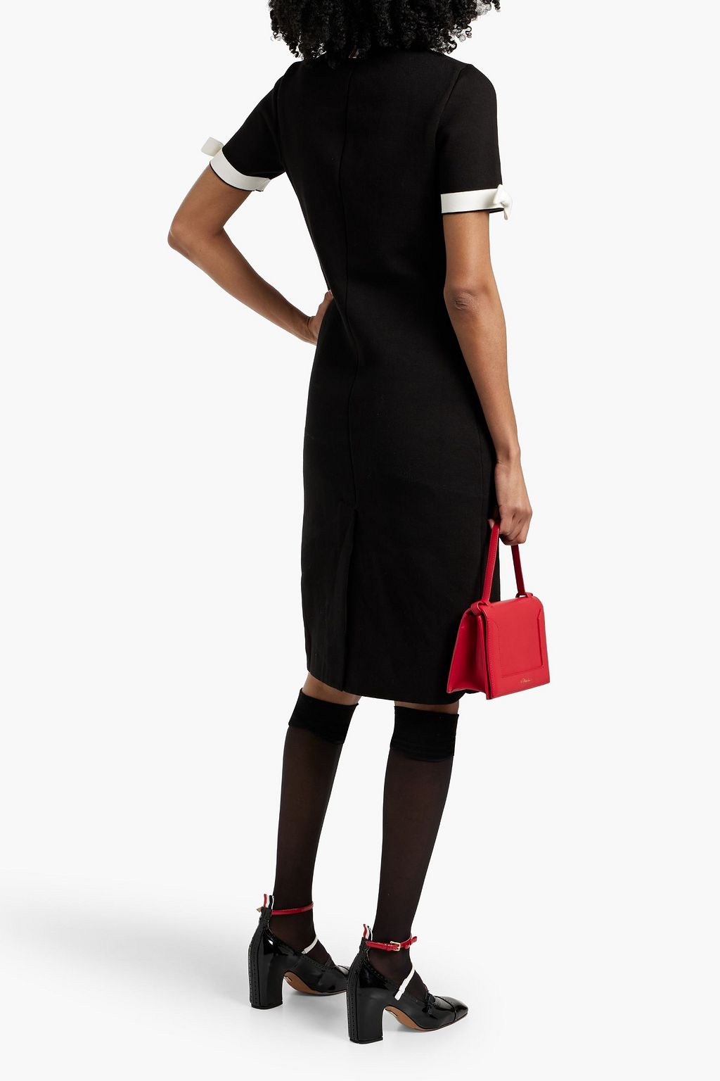THOM BROWNE Bow-detailed cotton-blend dress