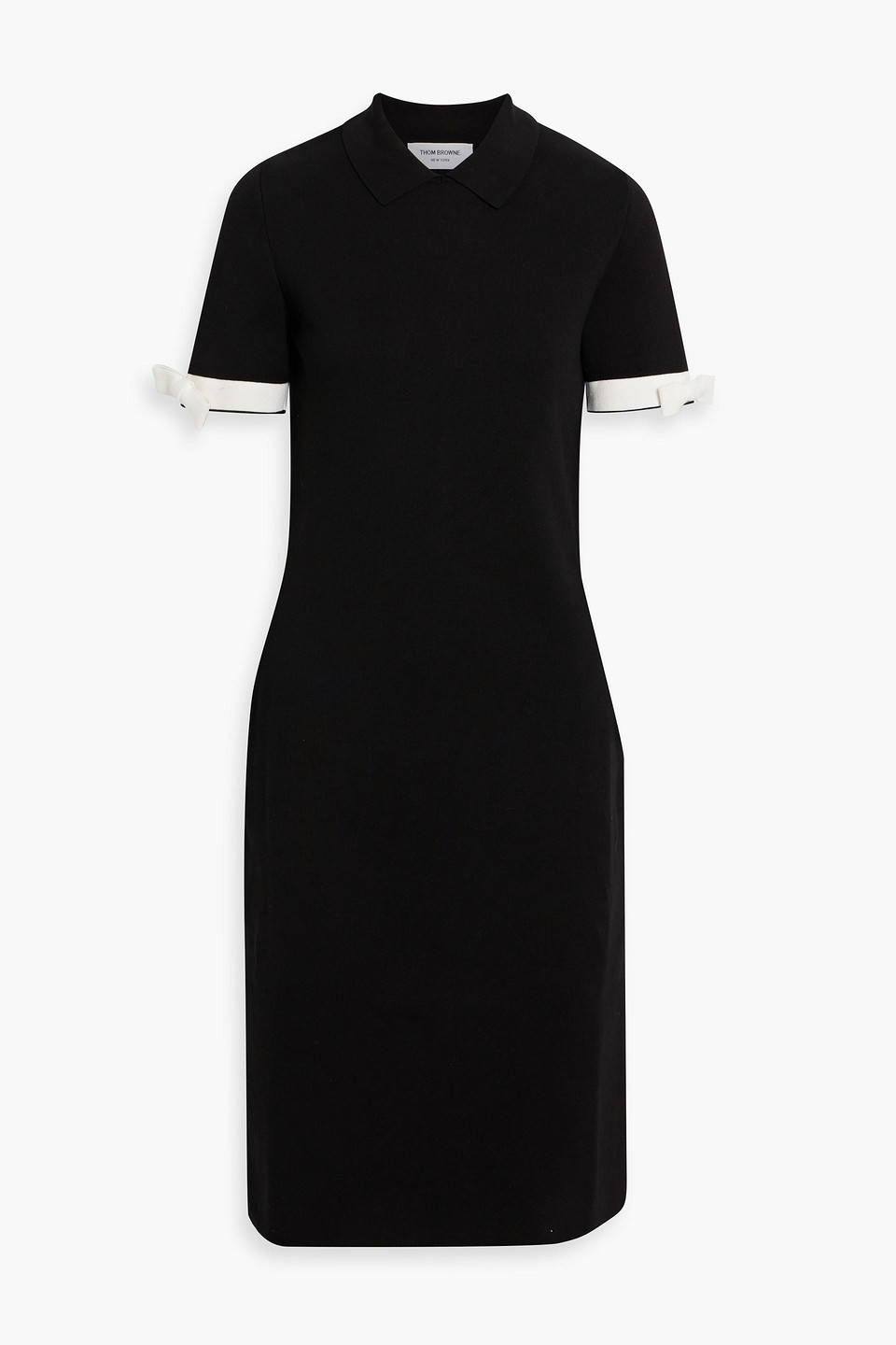 Thom Browne Bow-detailed Cotton-blend Dress In Black
