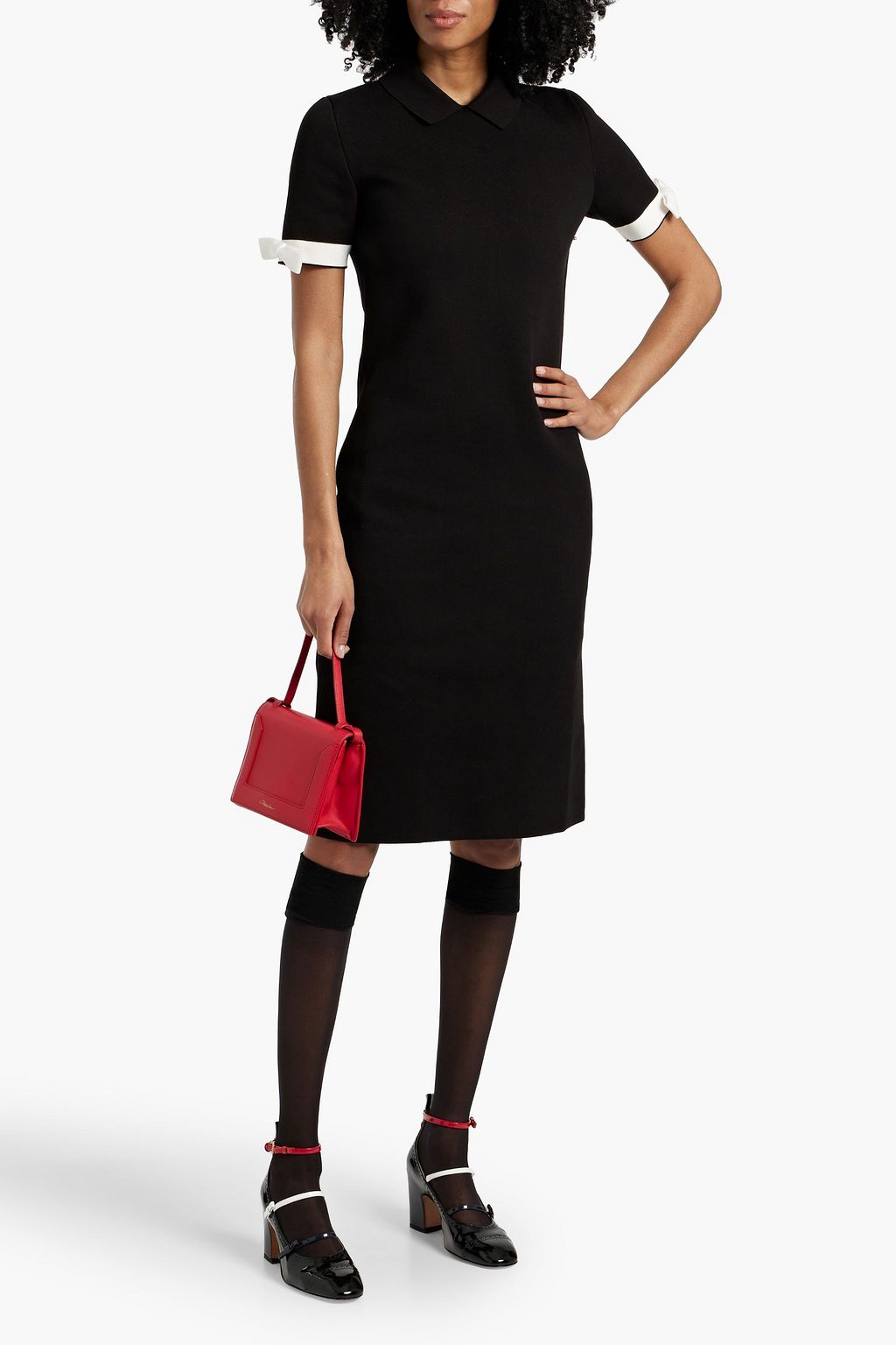 THOM BROWNE Bow-detailed cotton-blend dress