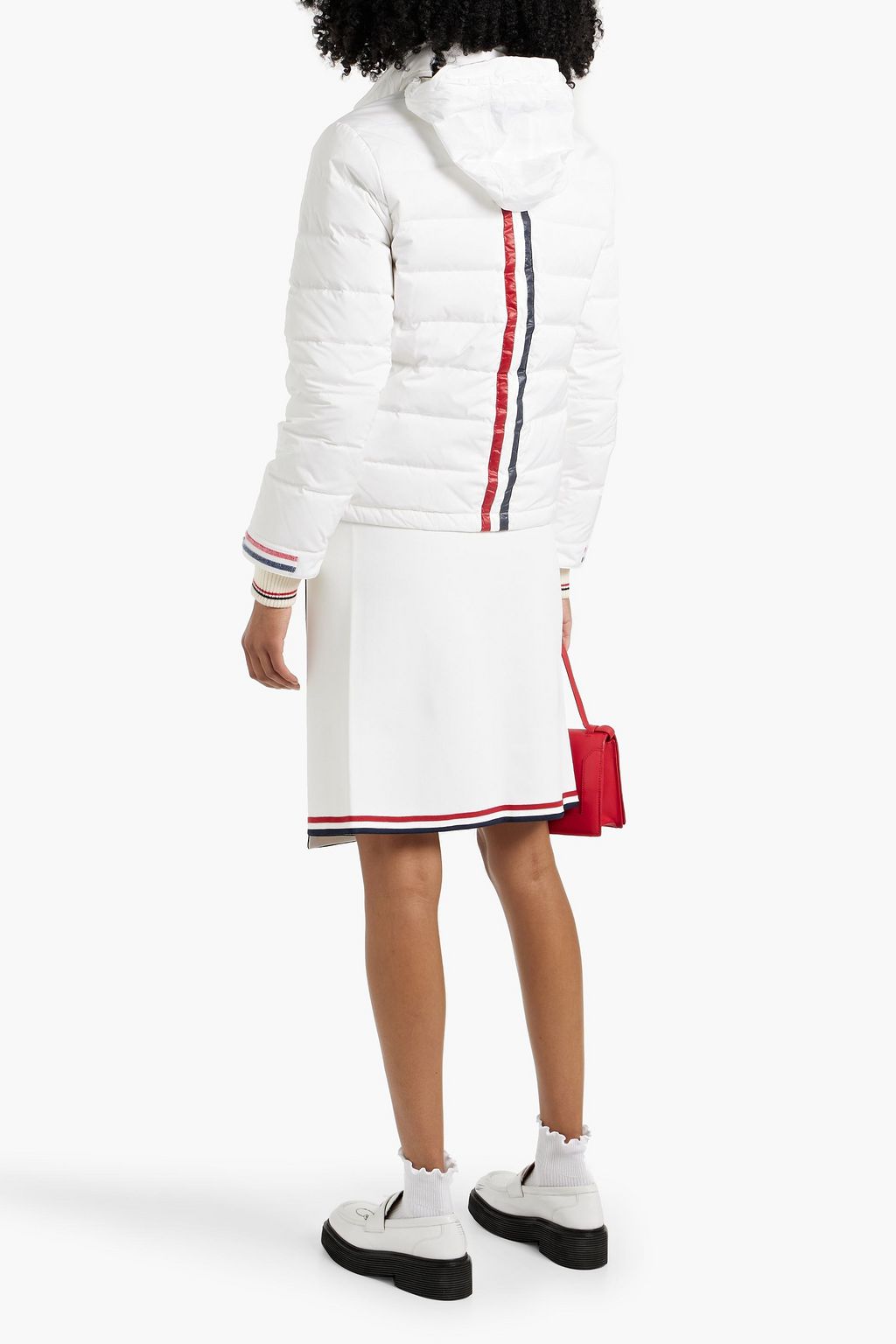THOM BROWNE Striped quilted shell down jacket