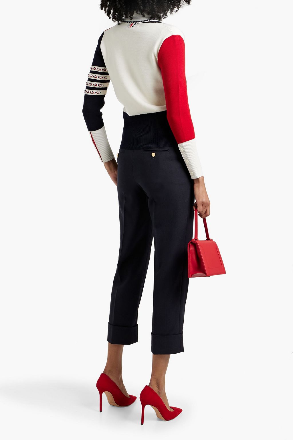 THOM BROWNE Cropped wool tapered pants