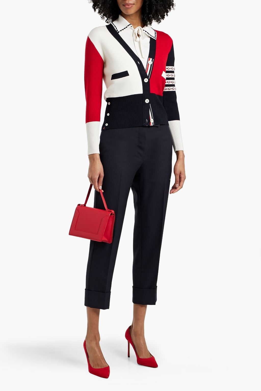 THOM BROWNE Cropped wool tapered pants