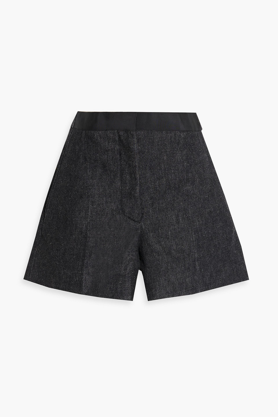 Thom Browne Grosgrain-trimmed Denim Shorts In Black