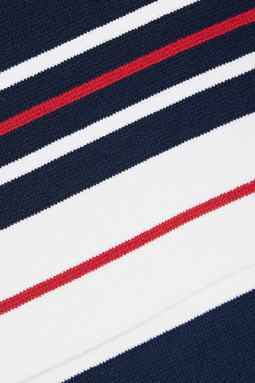 THOM BROWNE Striped stretch-knit top