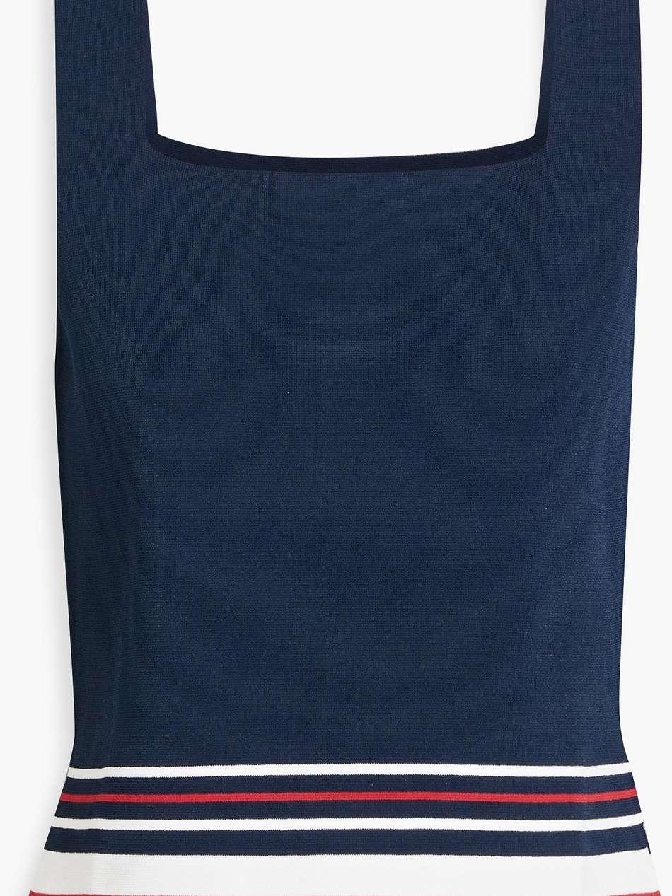 striped stretch-knit top