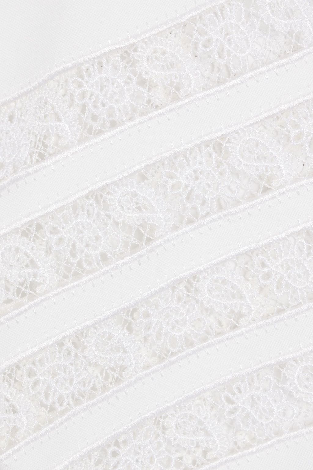 THOM BROWNE Crocheted lace-trimmed cotton Oxford shirt
