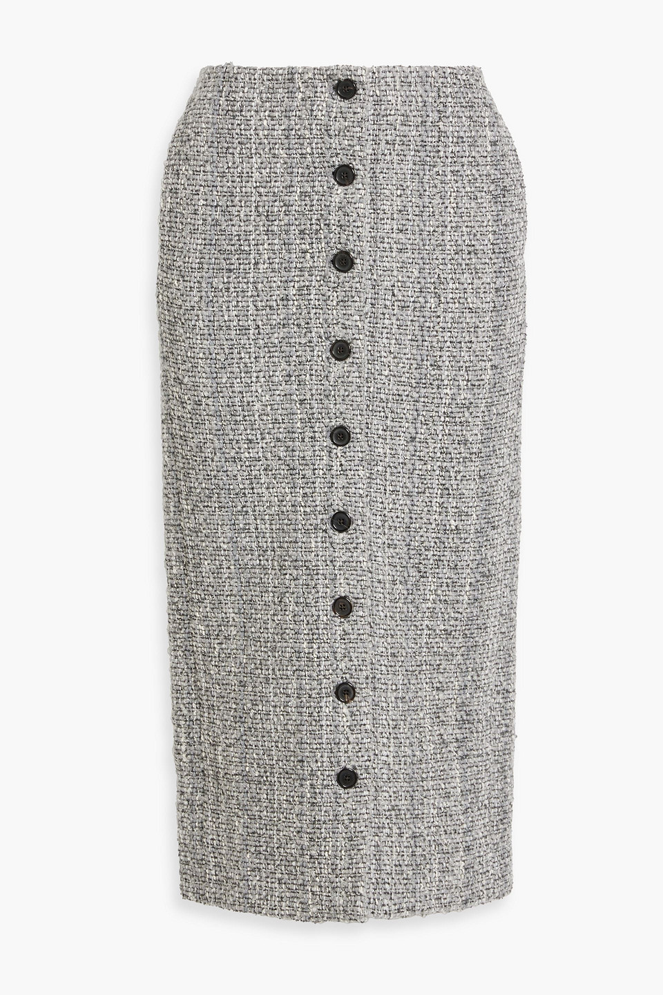 Thom Browne Bouclé-tweed Midi Skirt In Gray
