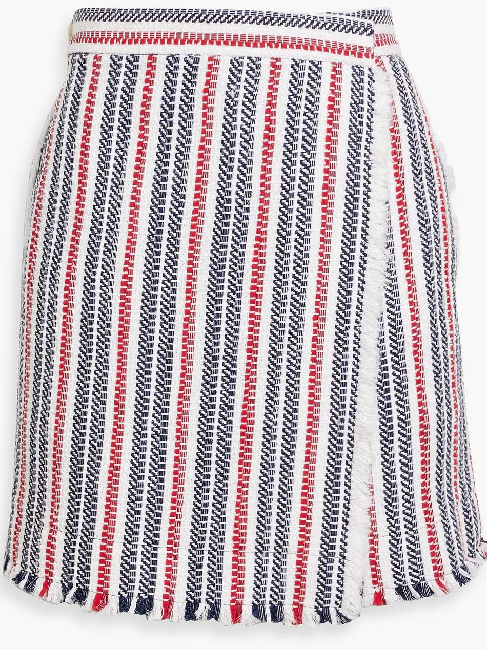 skirt-effect striped jacquard shorts