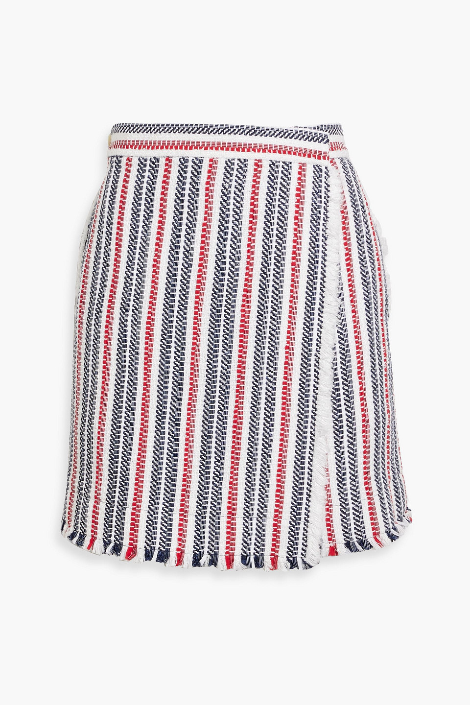 Thom Browne Skirt-effect Striped Jacquard Shorts In Multicolor