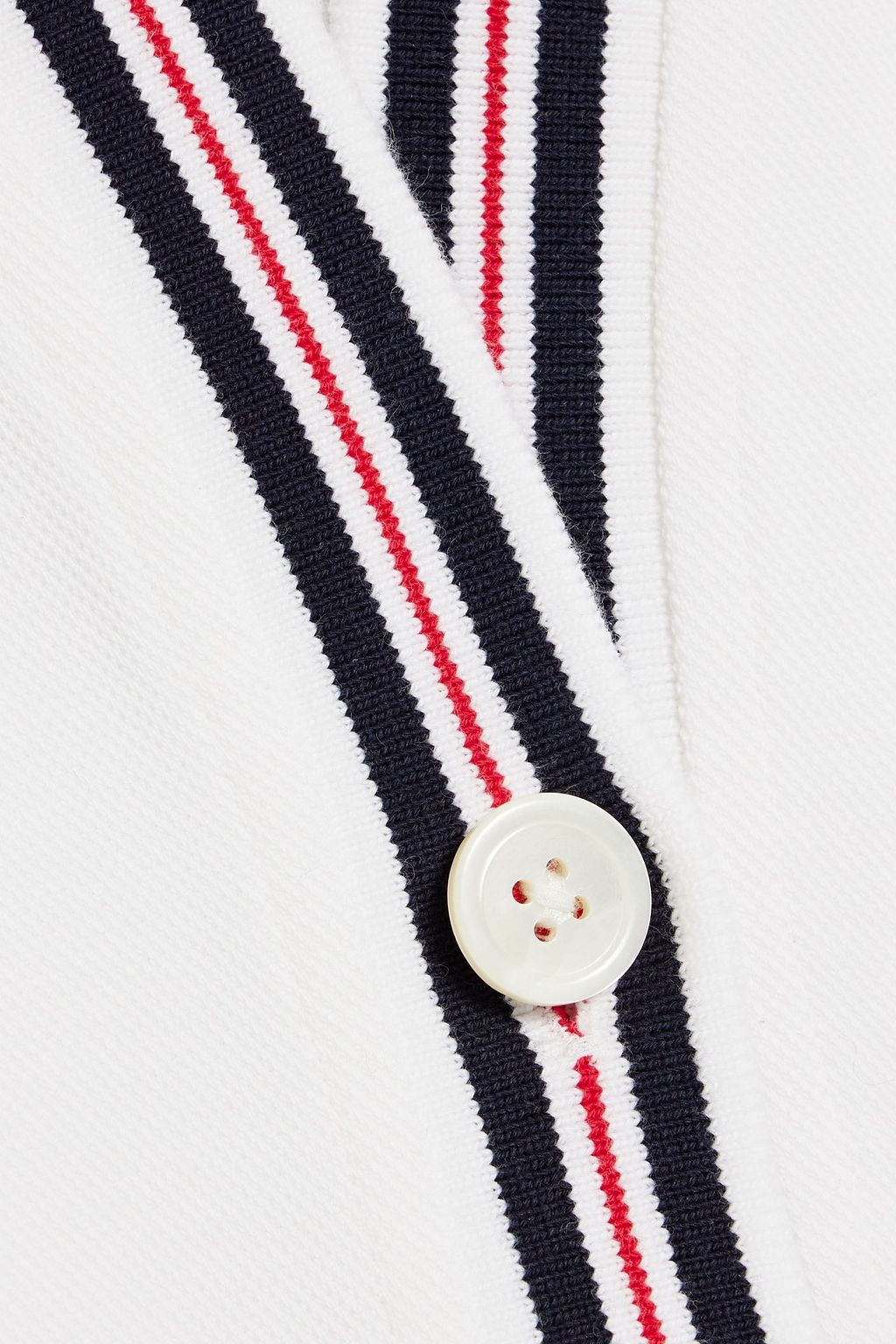 THOM BROWNE Striped cotton-blend piqué vest