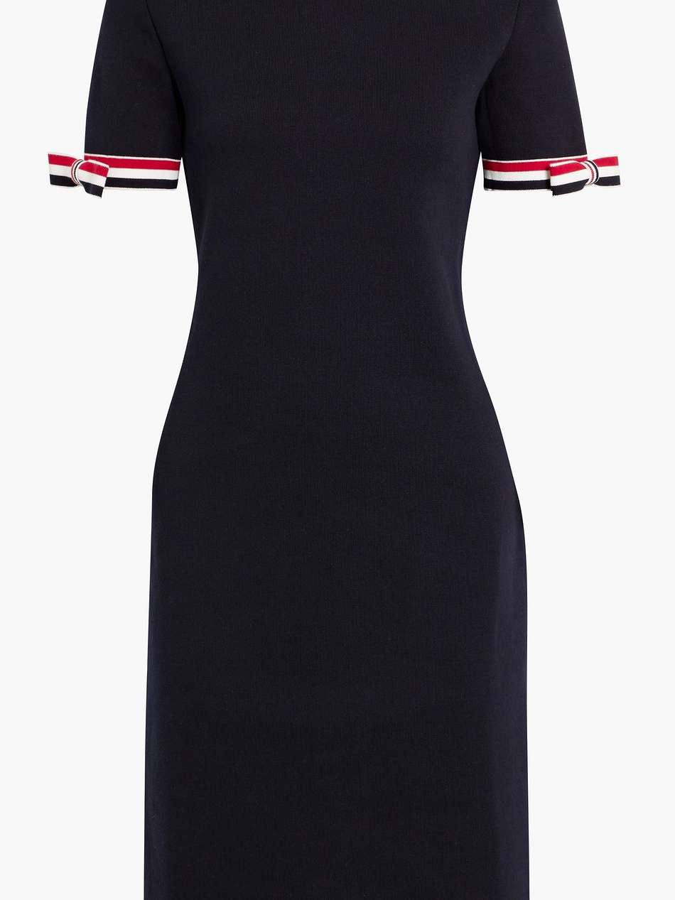 bow-detailed cotton-blend dress