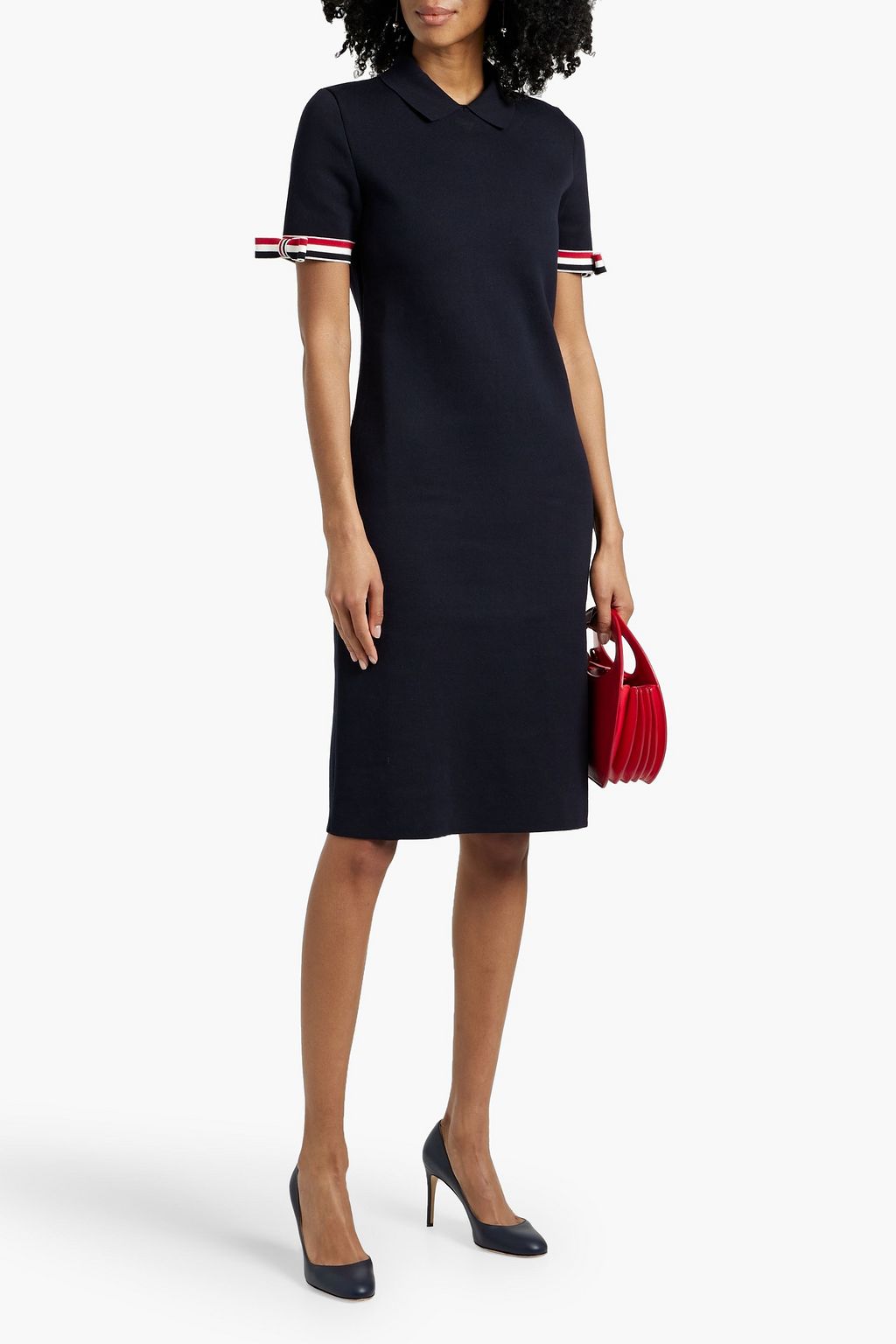 THOM BROWNE Bow-detailed cotton-blend dress