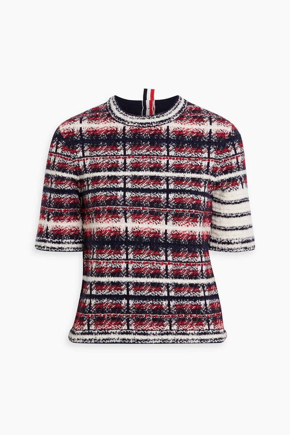 Thom Browne Tartan Jacquard Knitted Top In Red