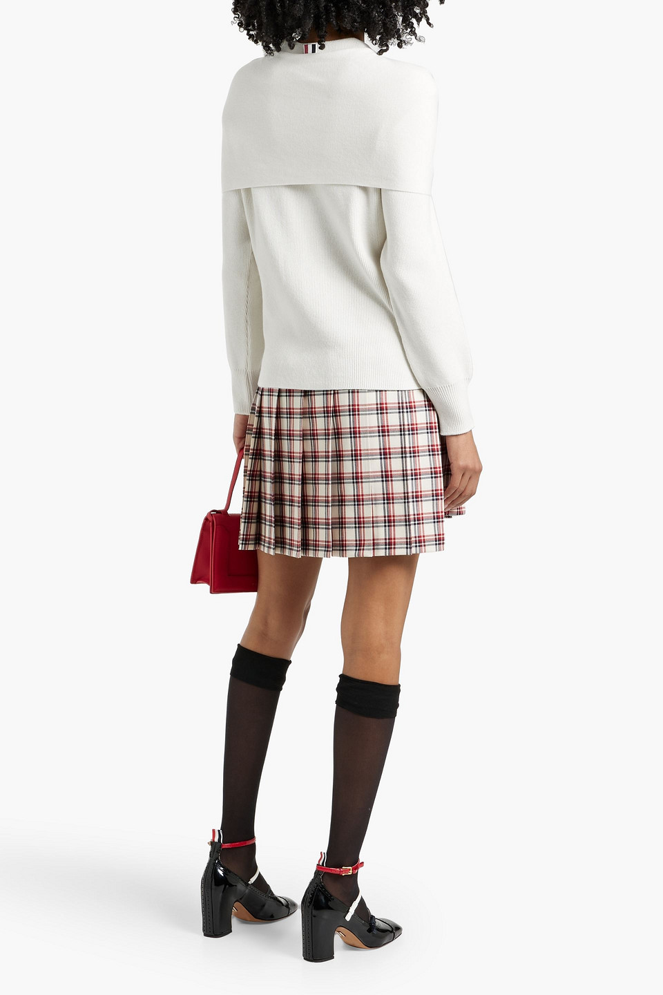 Thom Browne Layered Ribbed Cashmere And Wool-blend Sweater In Off-white