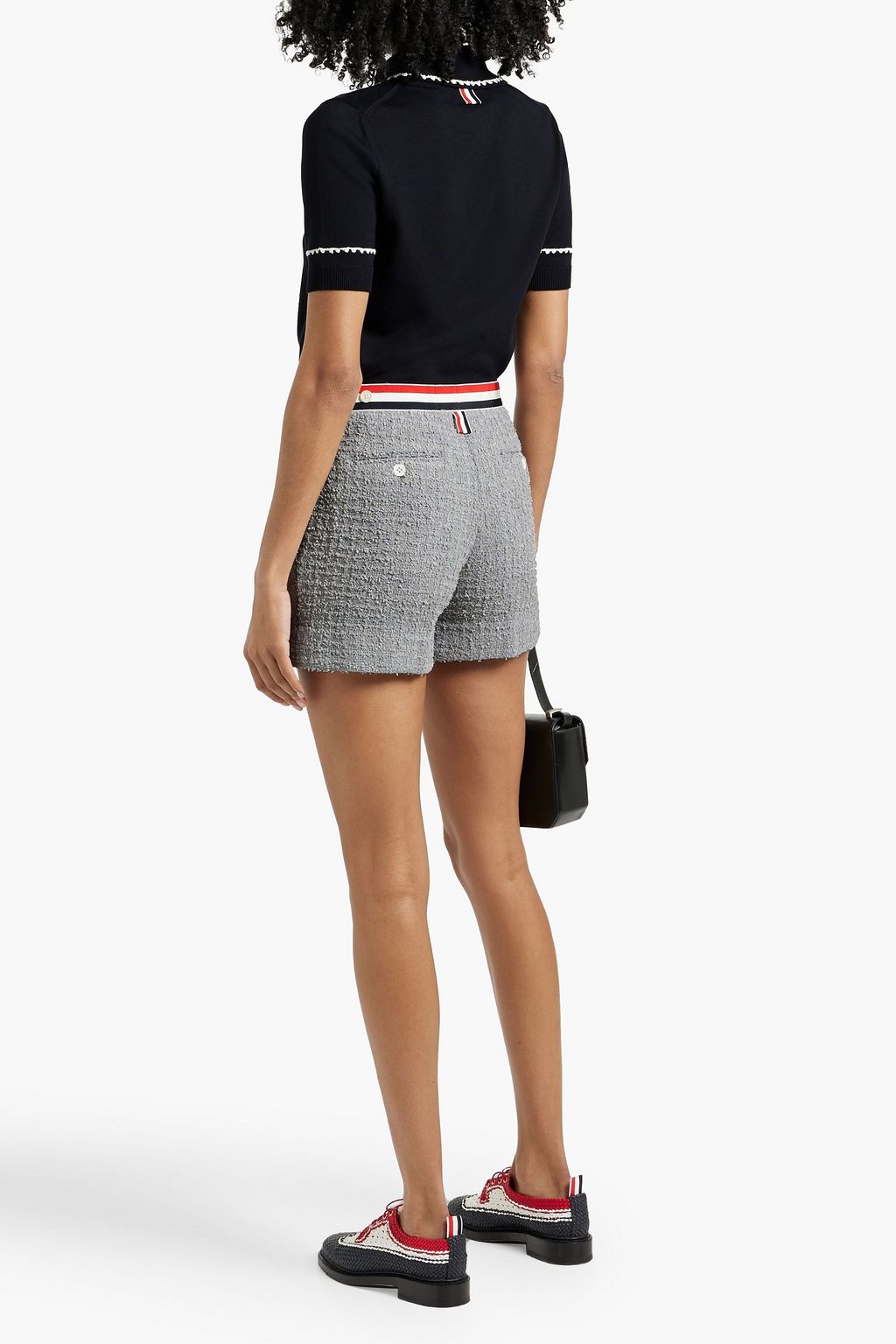 THOM BROWNE Frayed cotton-blend tweed shorts