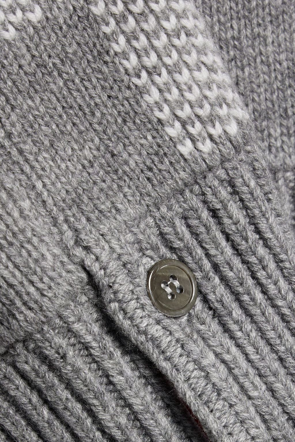 THOM BROWNE Checked cashmere-blend sweater