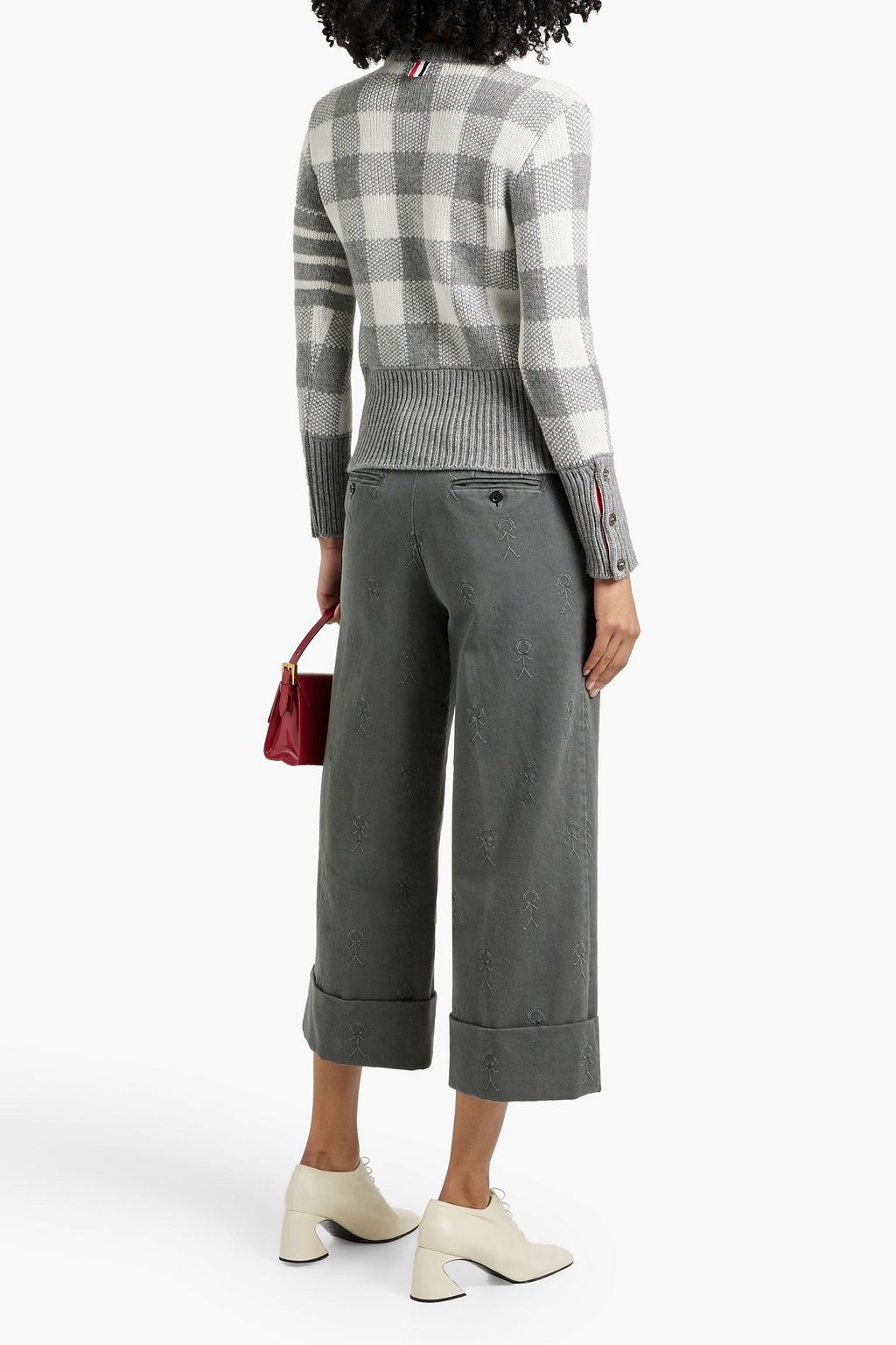 THOM BROWNE Cropped cotton-blend gabardine wide-leg pants