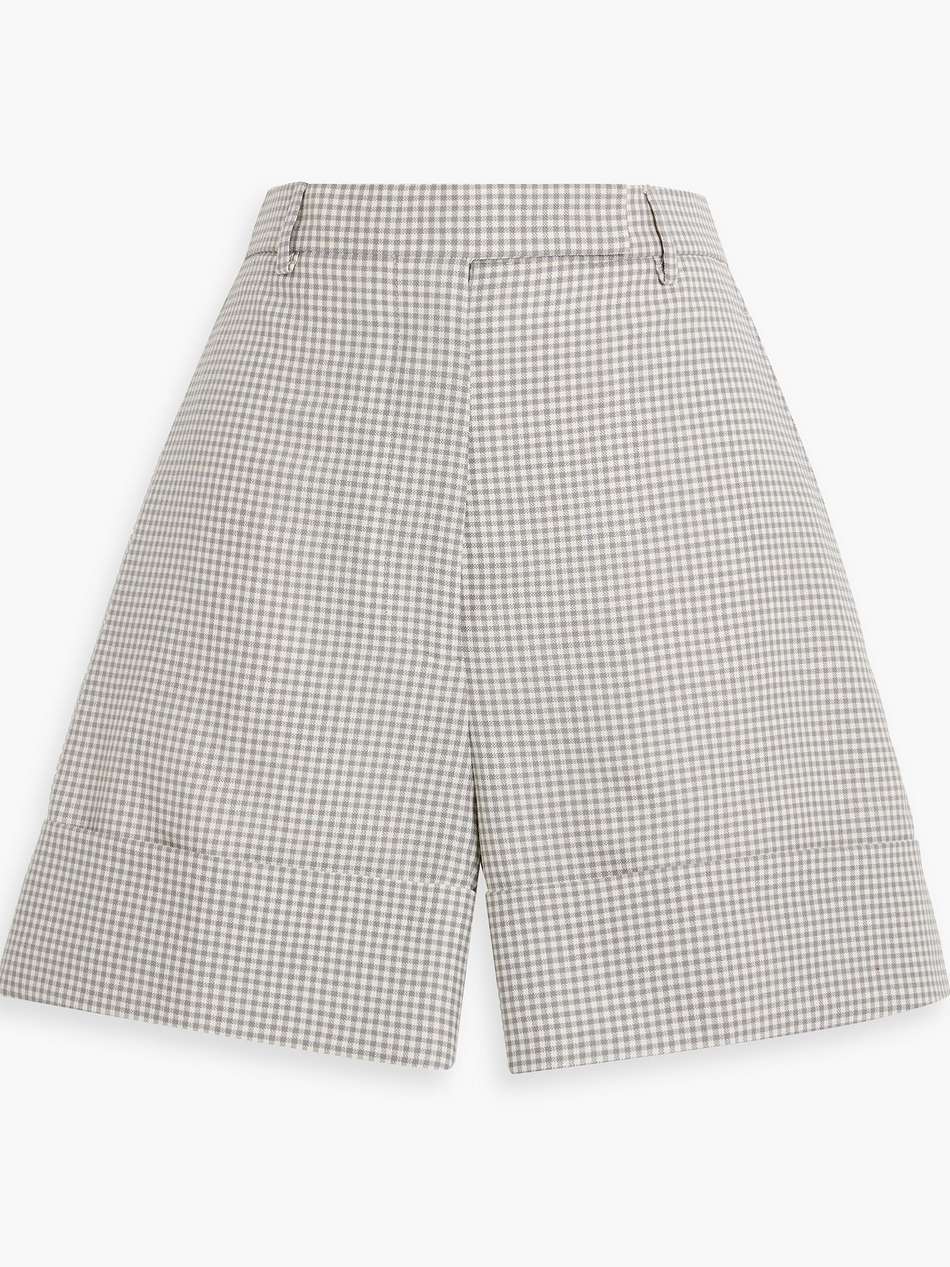 gingham wool-blend shorts