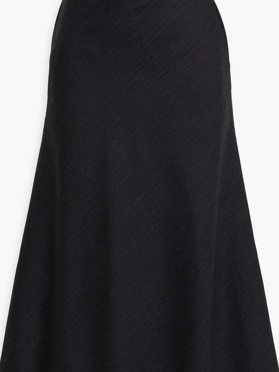 herringbone wool midi skirt