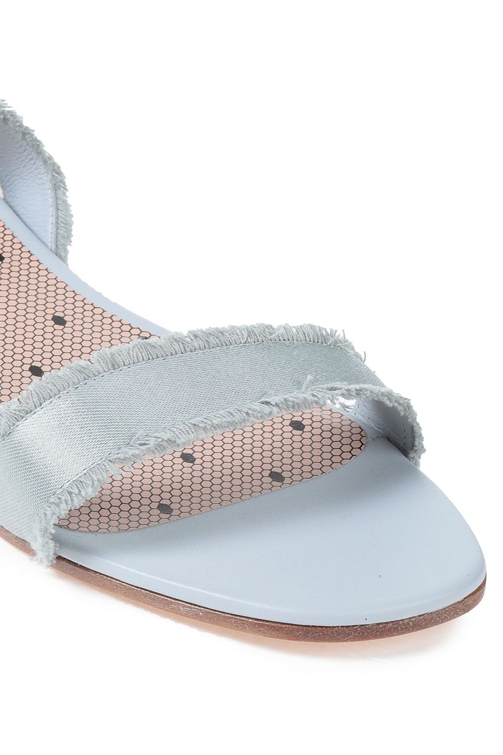 RED(V) Frayed satin sandals