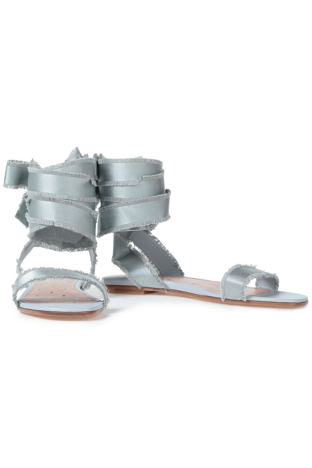 RED(V) Frayed satin sandals