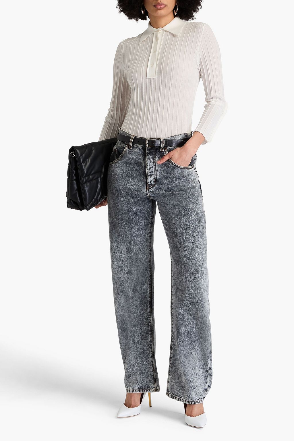 VICTORIA BECKHAM Cotton-blend polo sweater