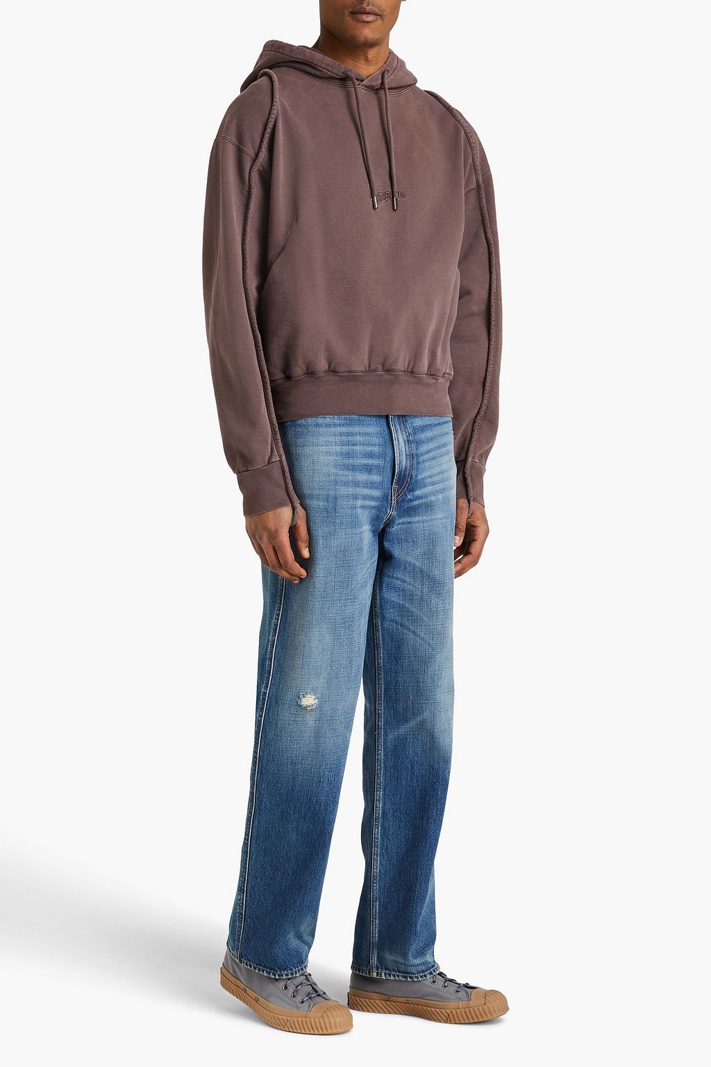 JACQUEMUS Embroidered cotton-fleece hoodie