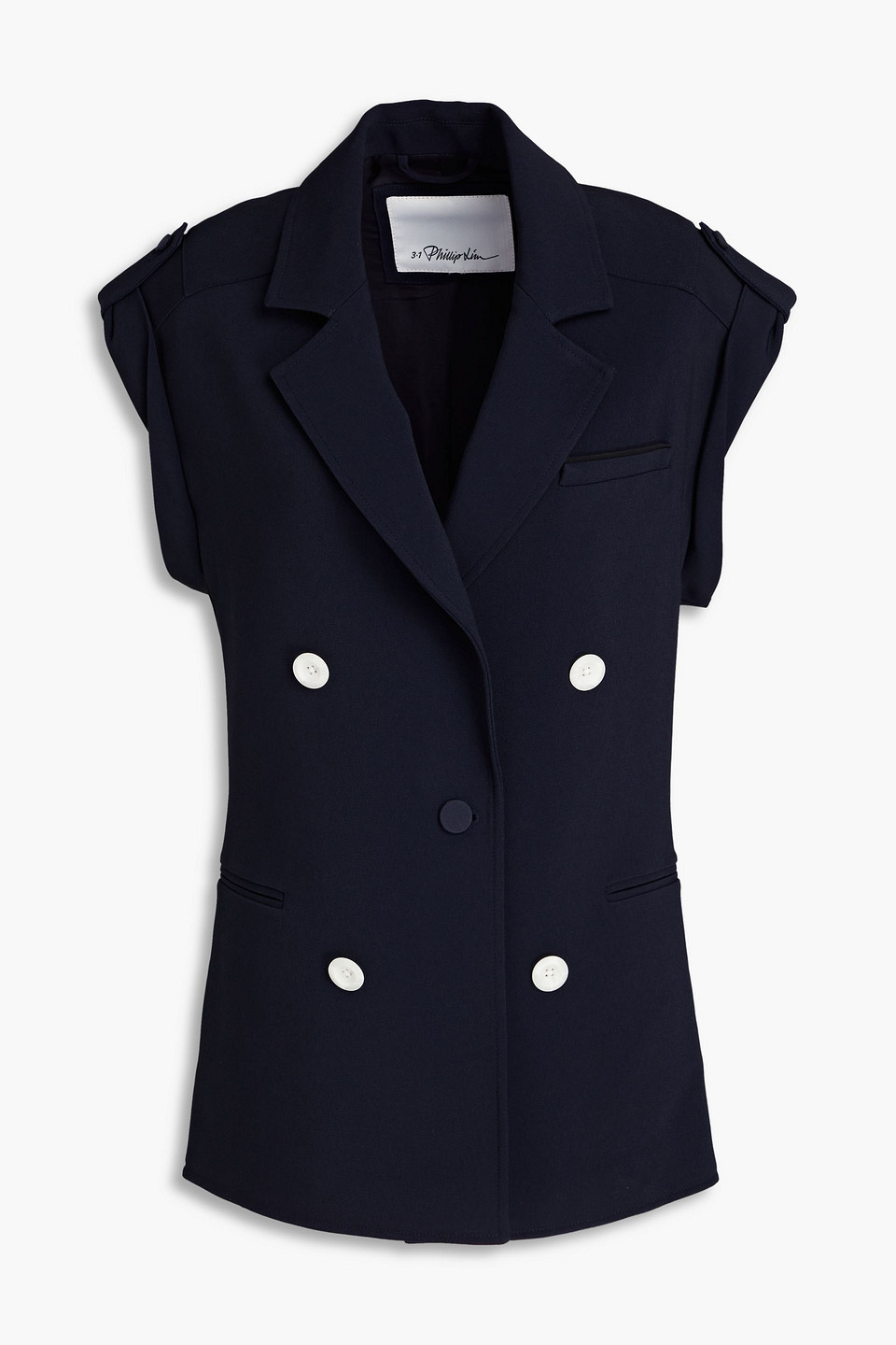 3.1 Phillip Lim Crepe Vest In Midnight Blue