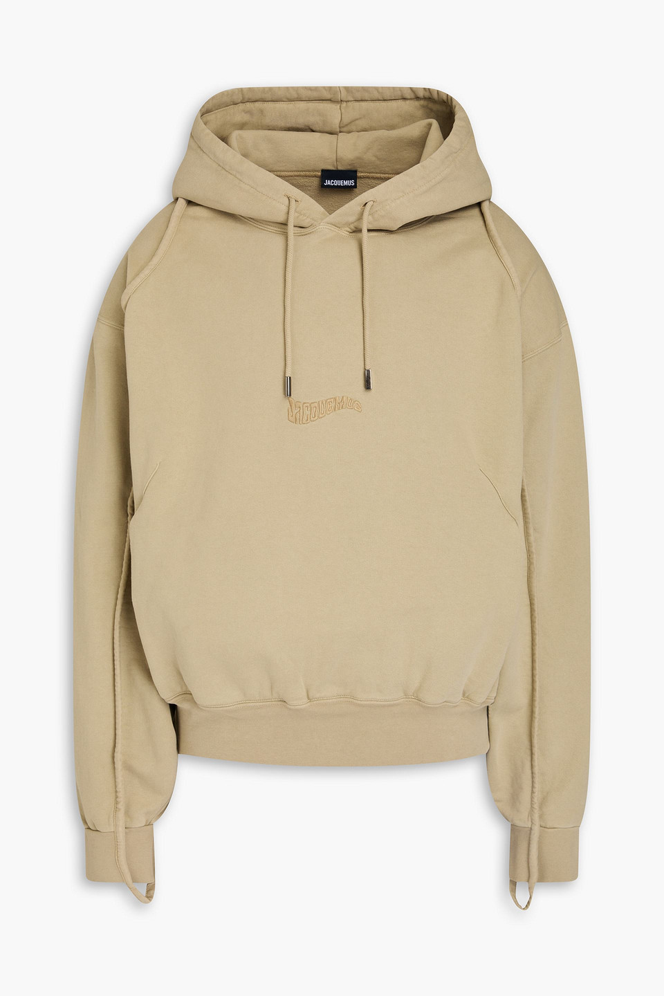 Embroidered cotton-fleece hoodie